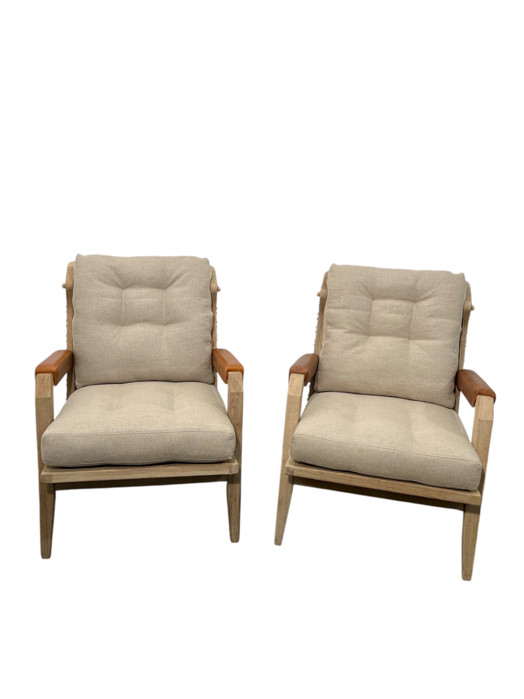 Limited Edition Langdon Arm Chairs with Leather Backs