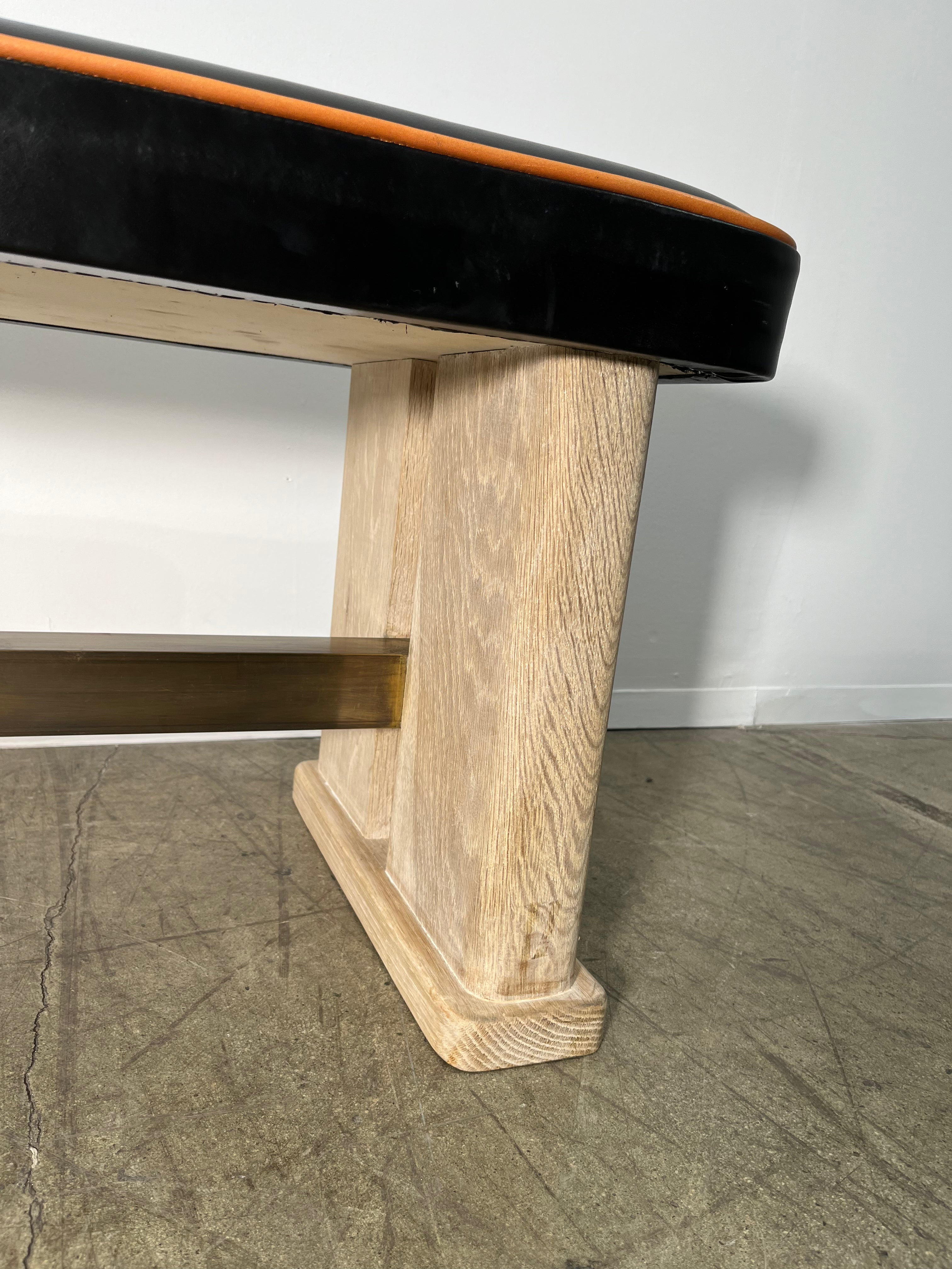 Limited Edition Vintage Black Leather Bench