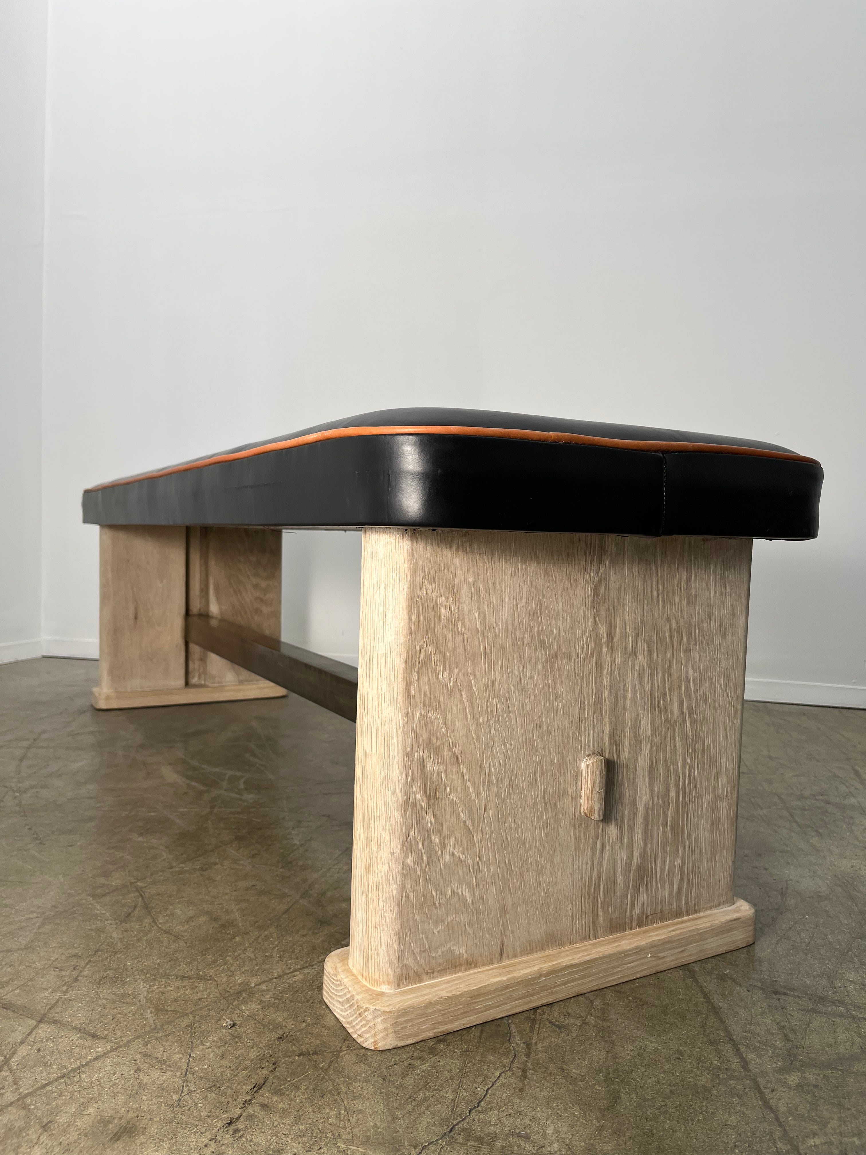 Limited Edition Vintage Black Leather Bench