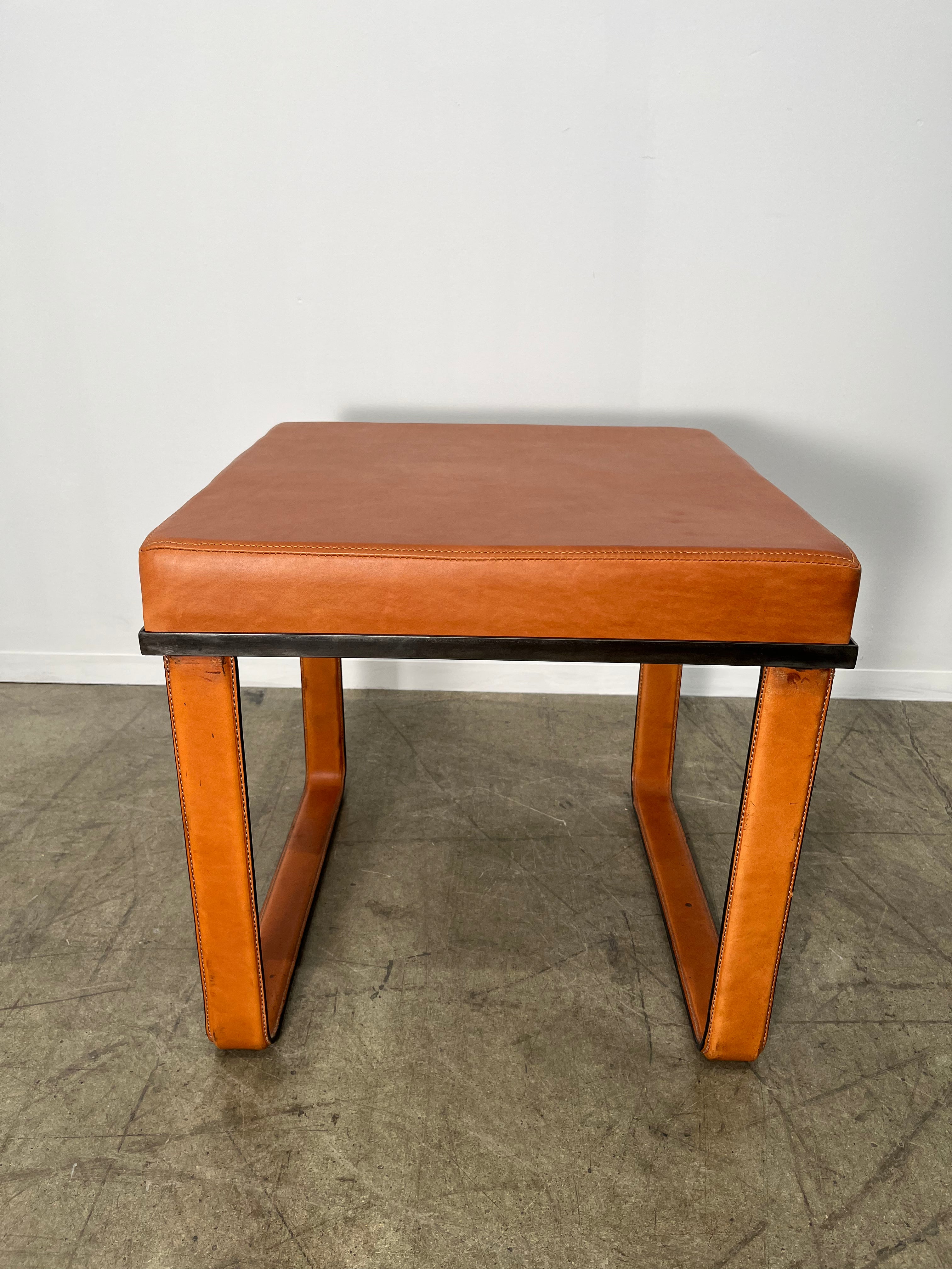 Limited Edition Saddle Leather Stool/Table