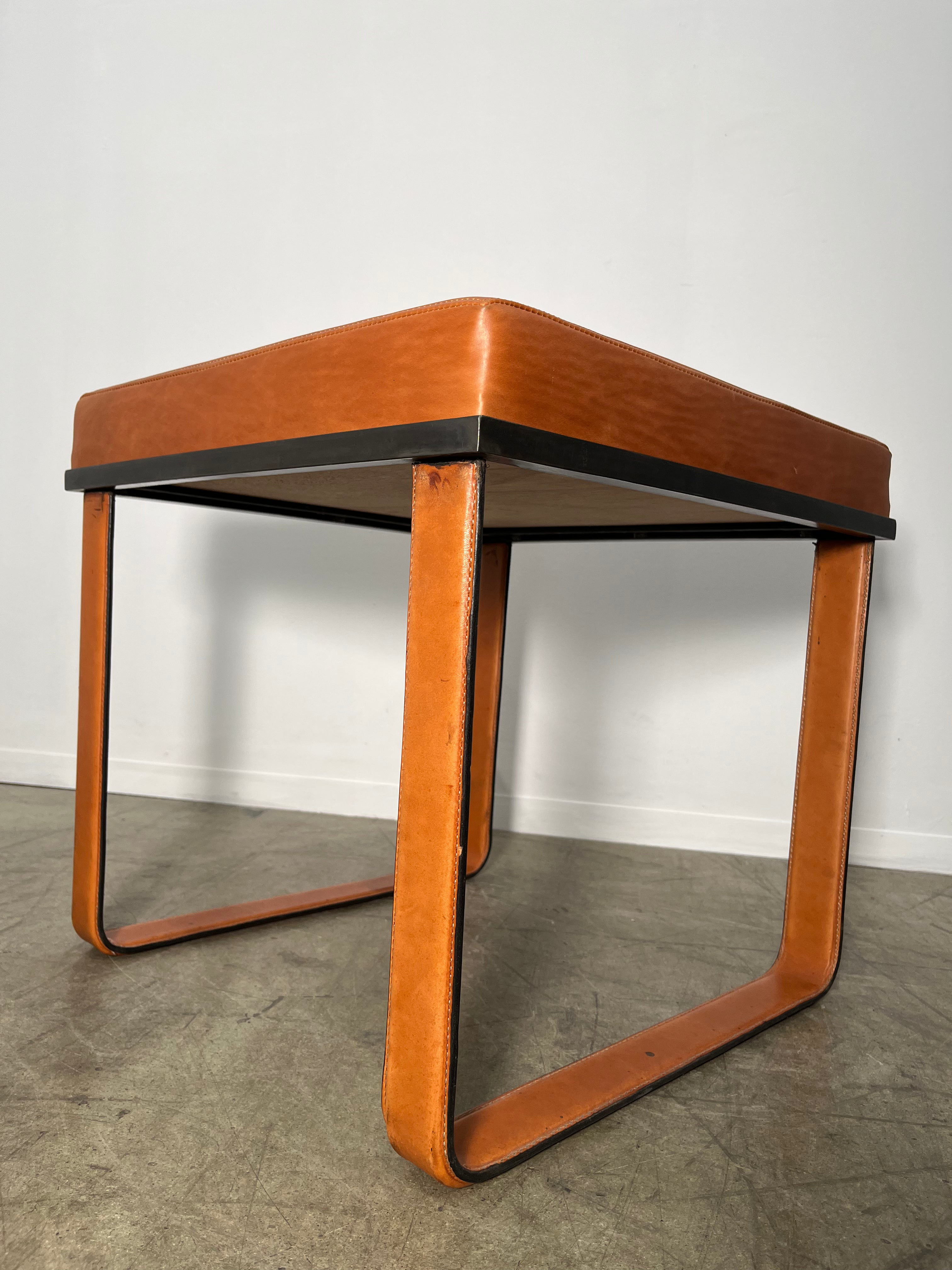 Limited Edition Saddle Leather Stool/Table