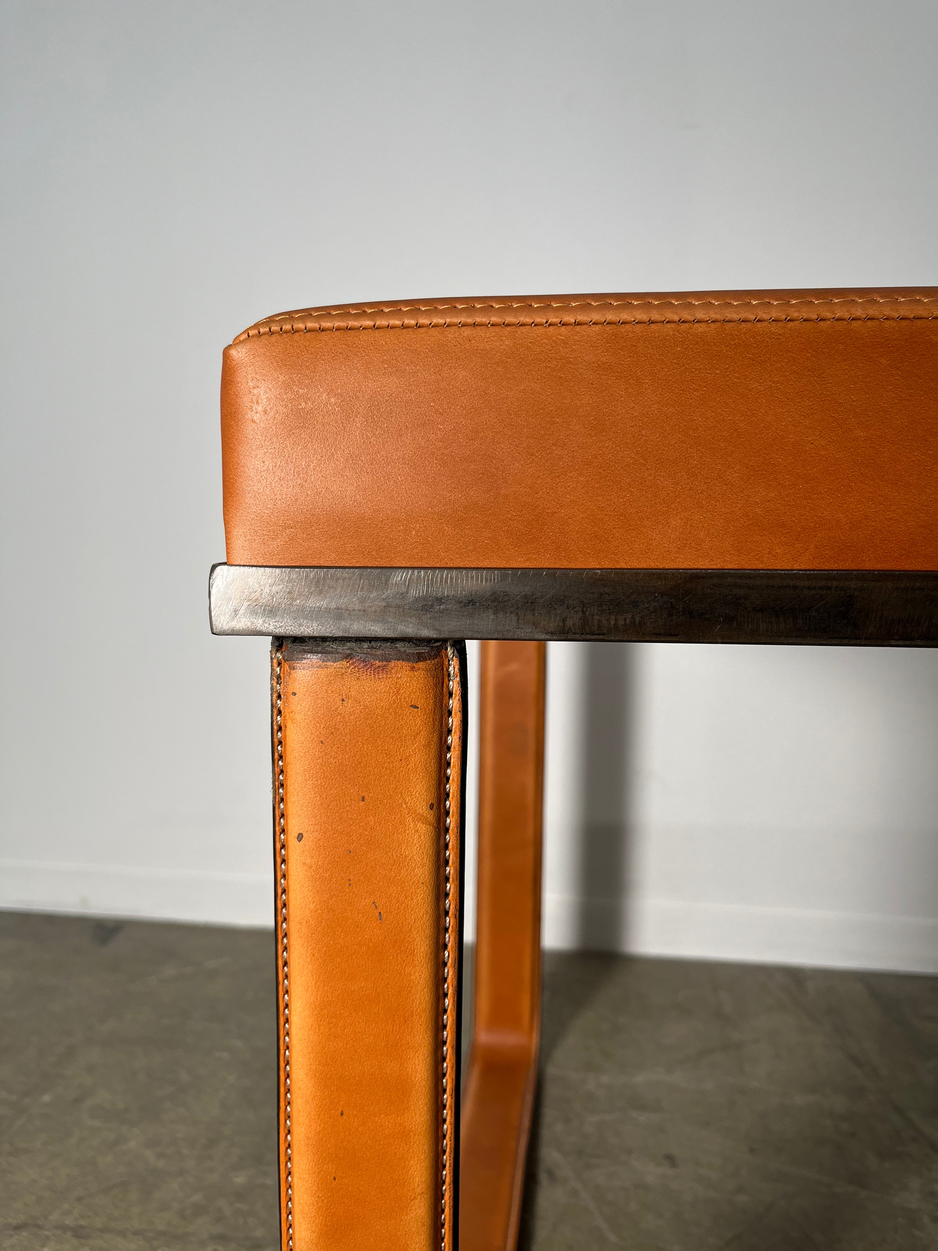 Limited Edition Saddle Leather Stool/Table