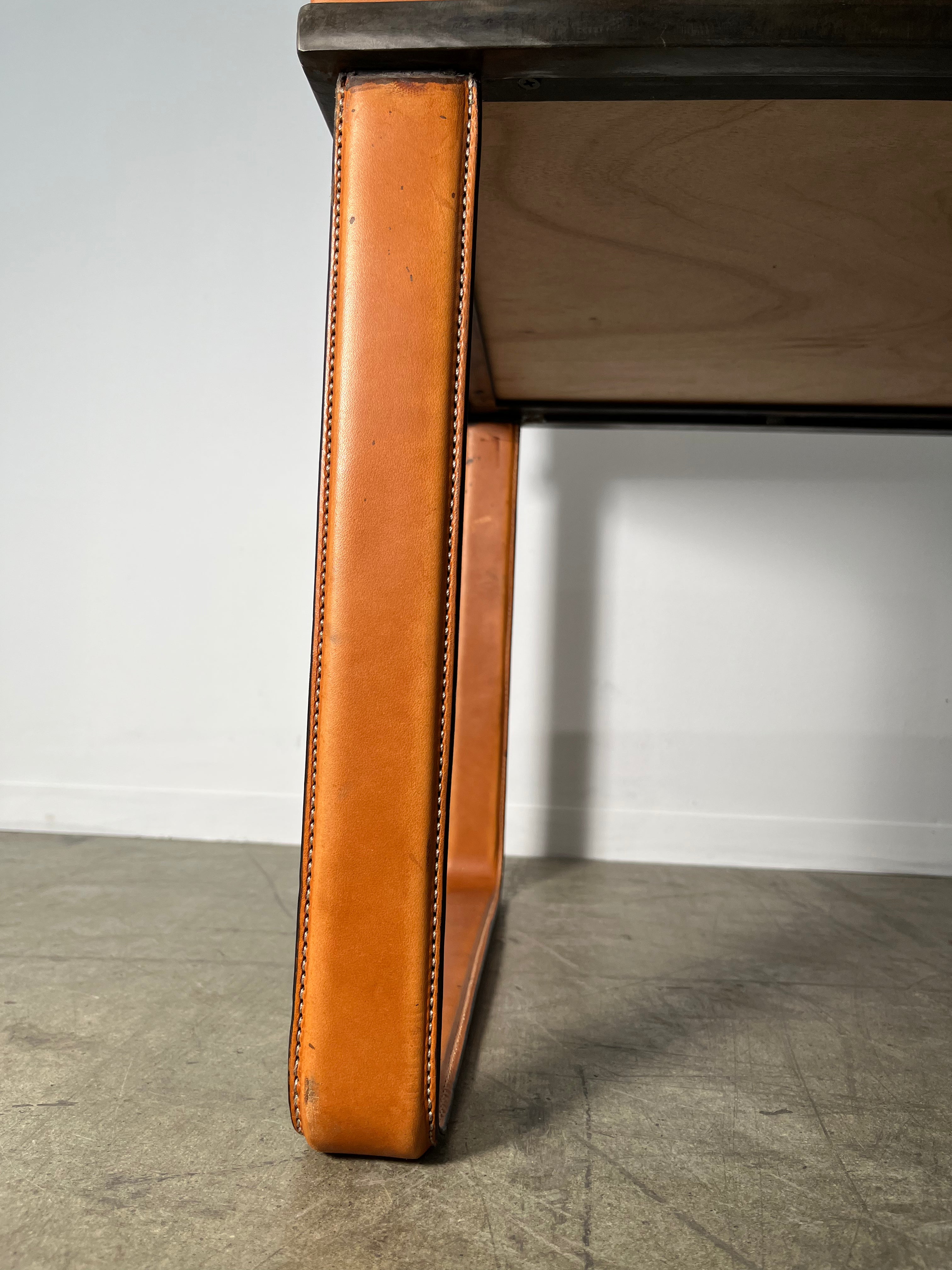 Limited Edition Saddle Leather Stool/Table