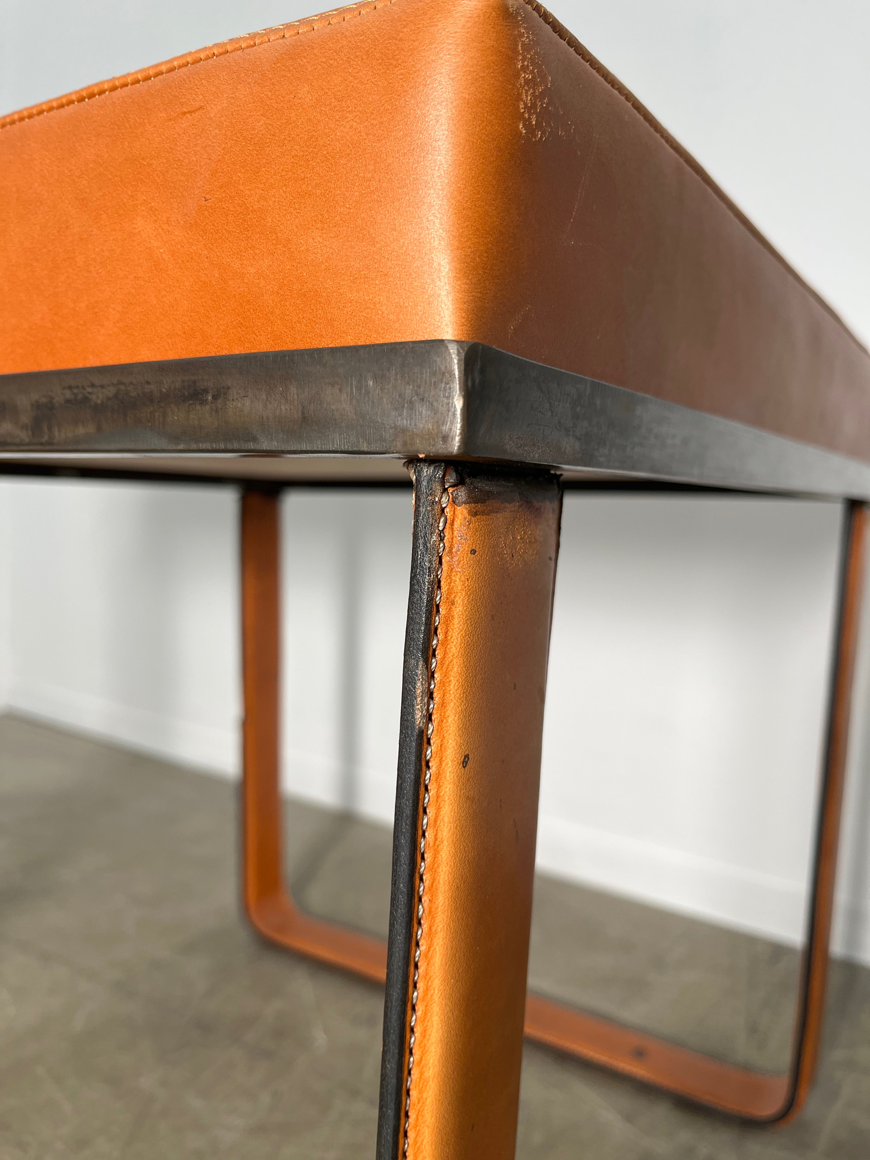 Limited Edition Saddle Leather Stool/Table