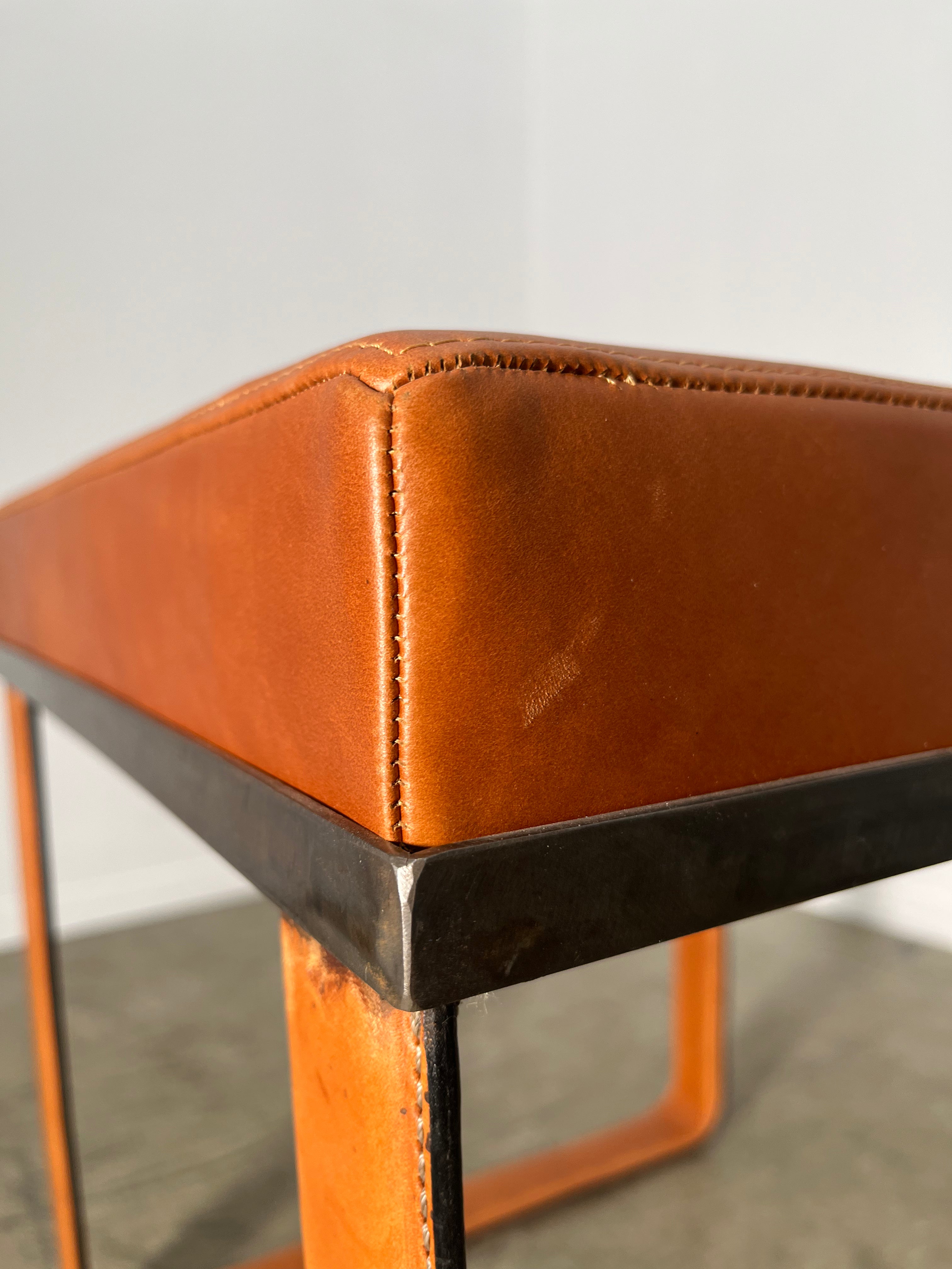 Limited Edition Saddle Leather Stool/Table