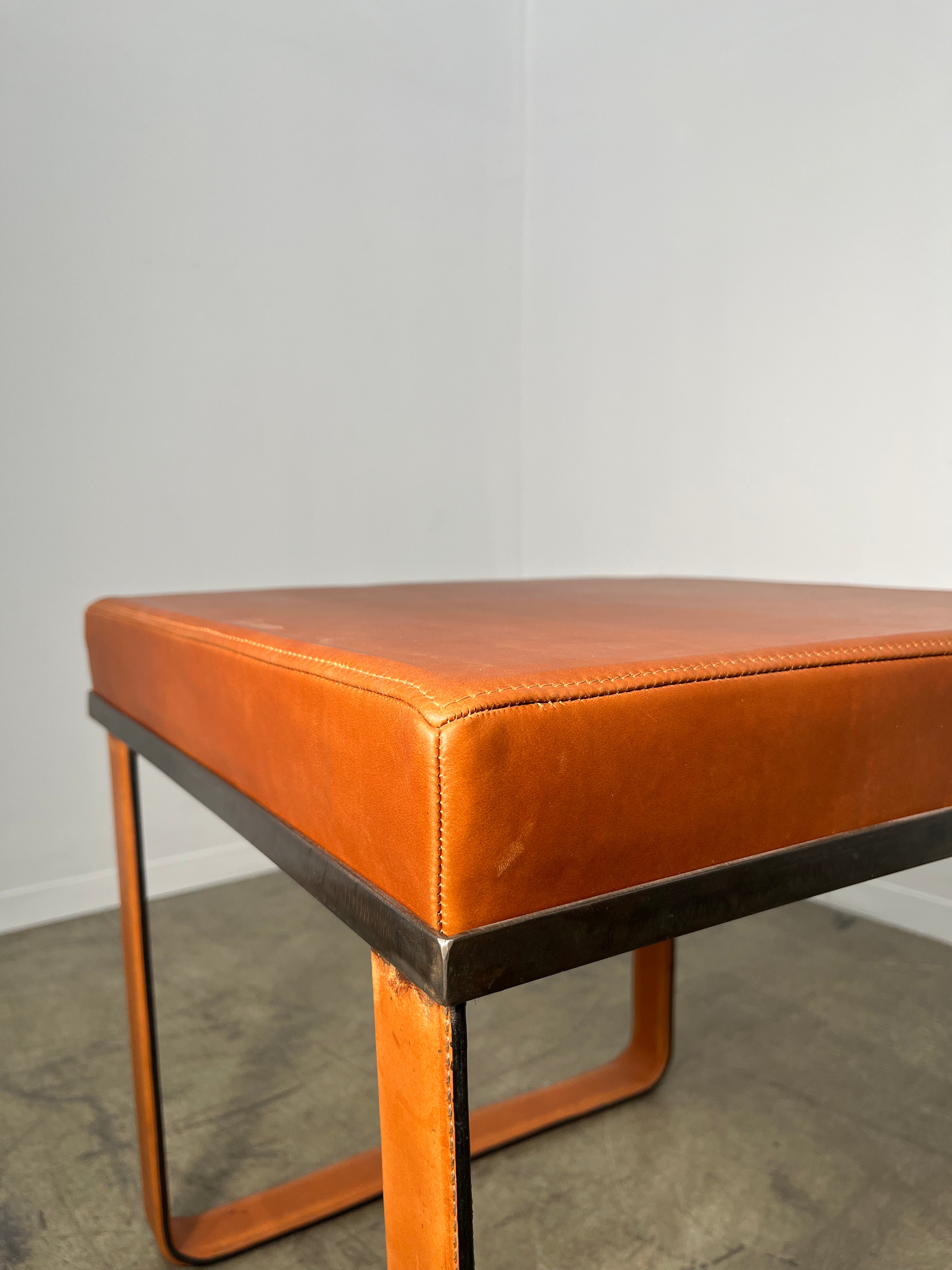 Limited Edition Saddle Leather Stool/Table