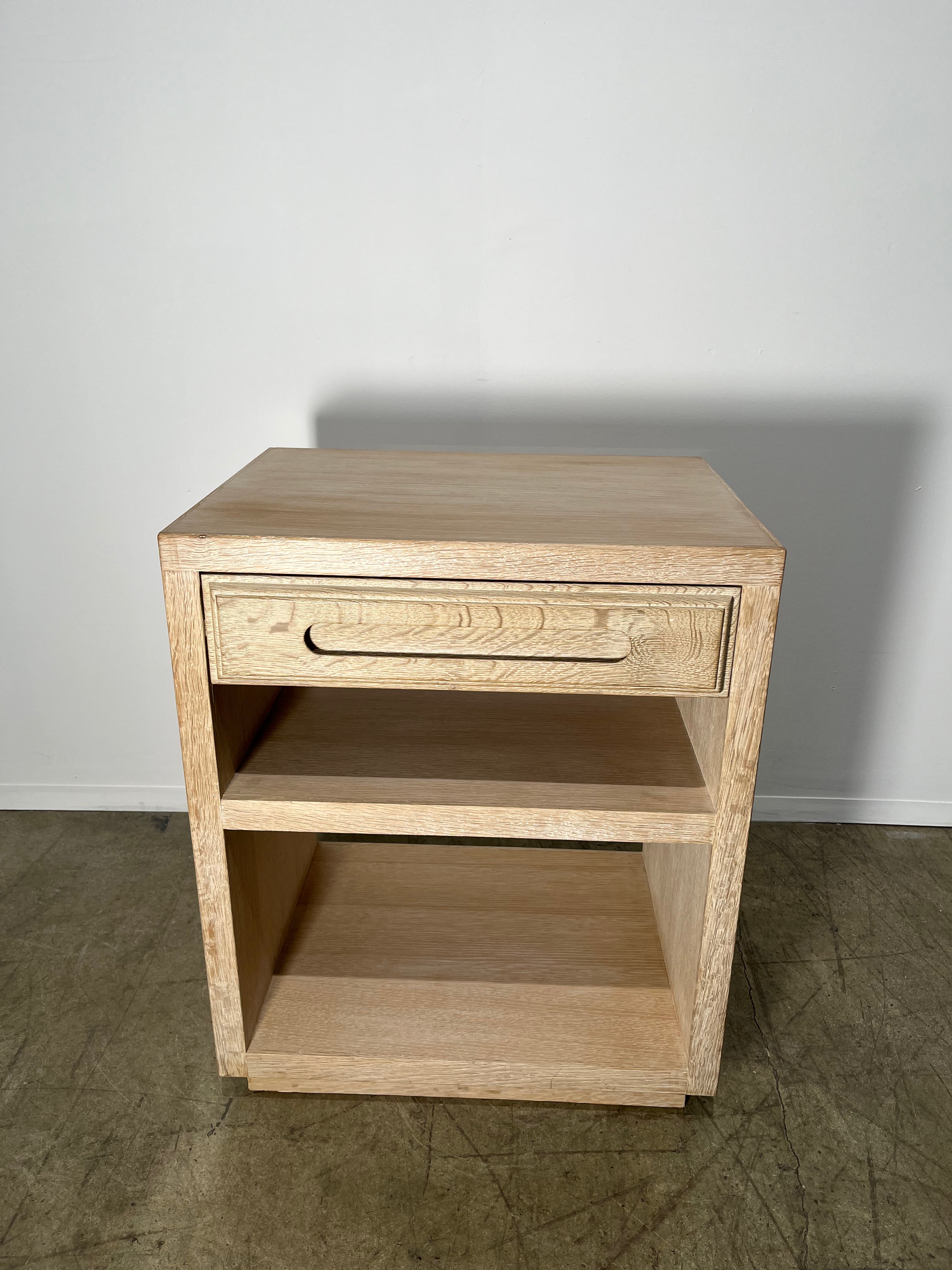 Limited Edition Hollis Oak and Leather Top Nightstand