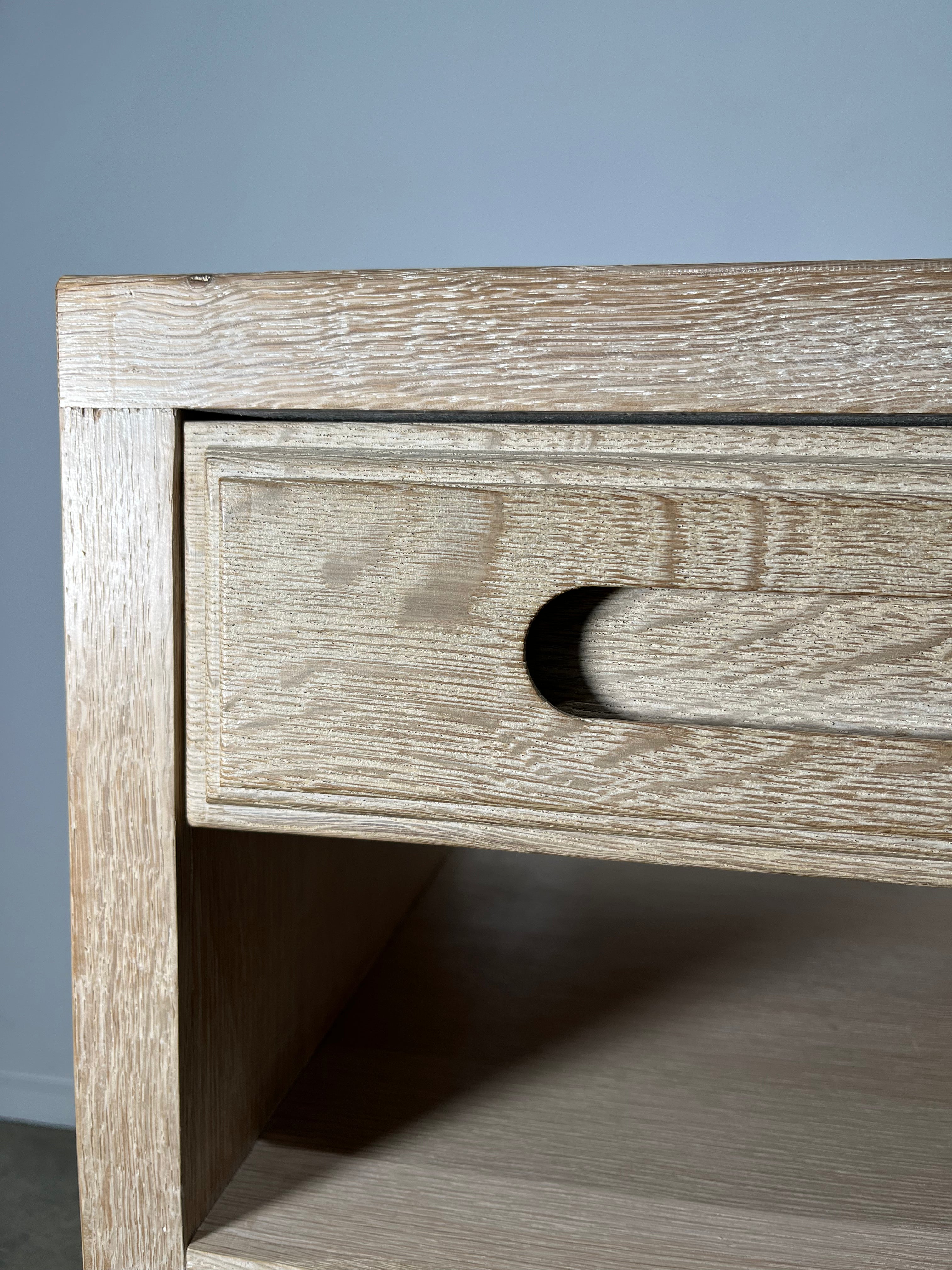 Limited Edition Hollis Oak and Leather Top Nightstand