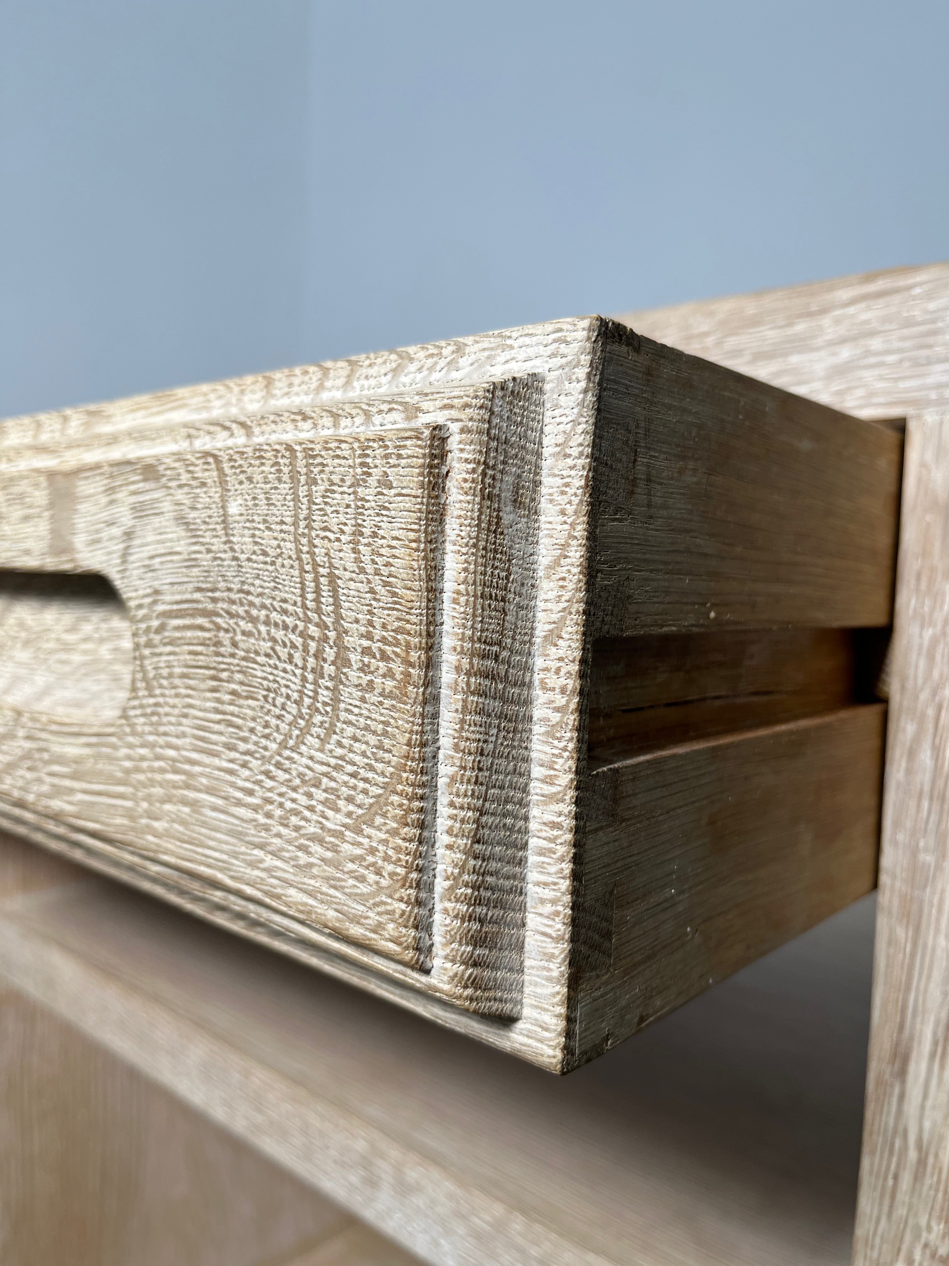 Limited Edition Hollis Oak and Leather Top Nightstand