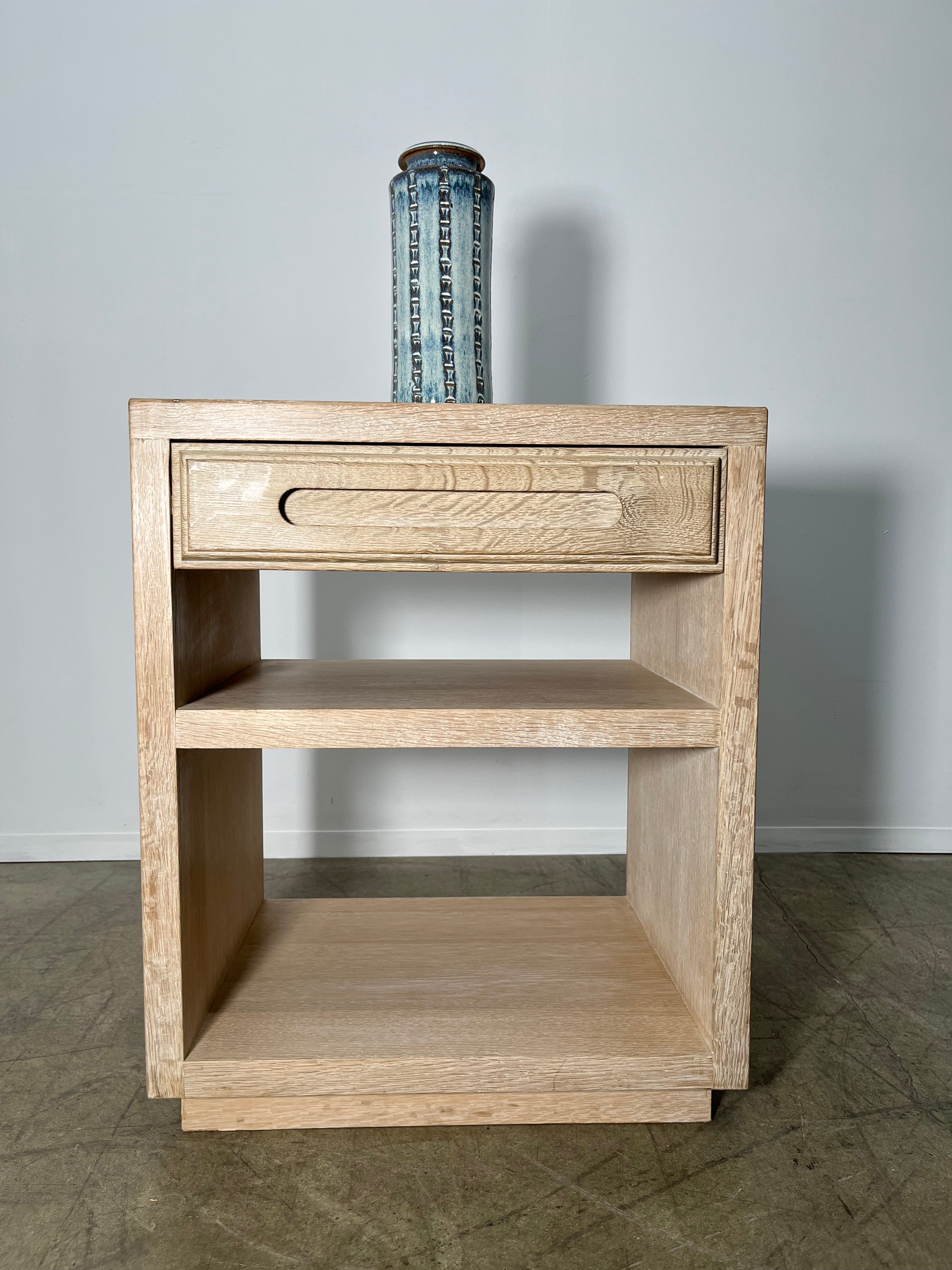 Limited Edition Hollis Oak and Leather Top Nightstand