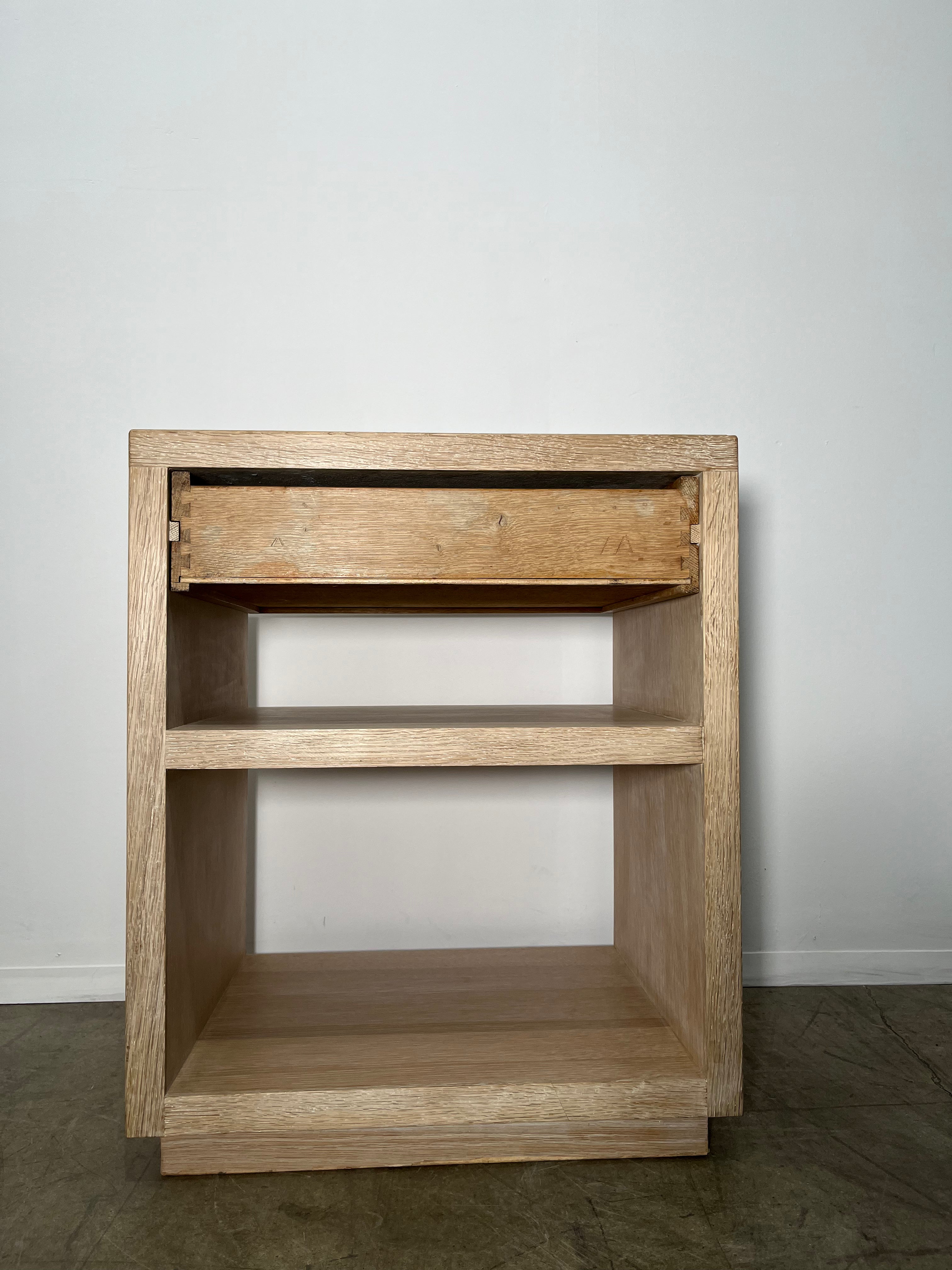 Limited Edition Hollis Oak and Leather Top Nightstand