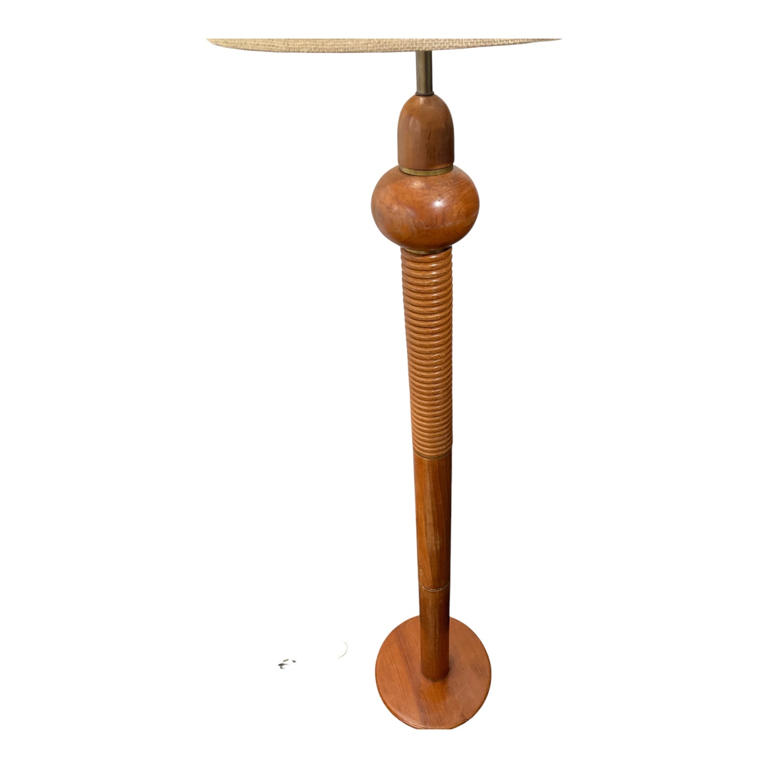 Amsterdam School Oak floor lamp, with custom shade