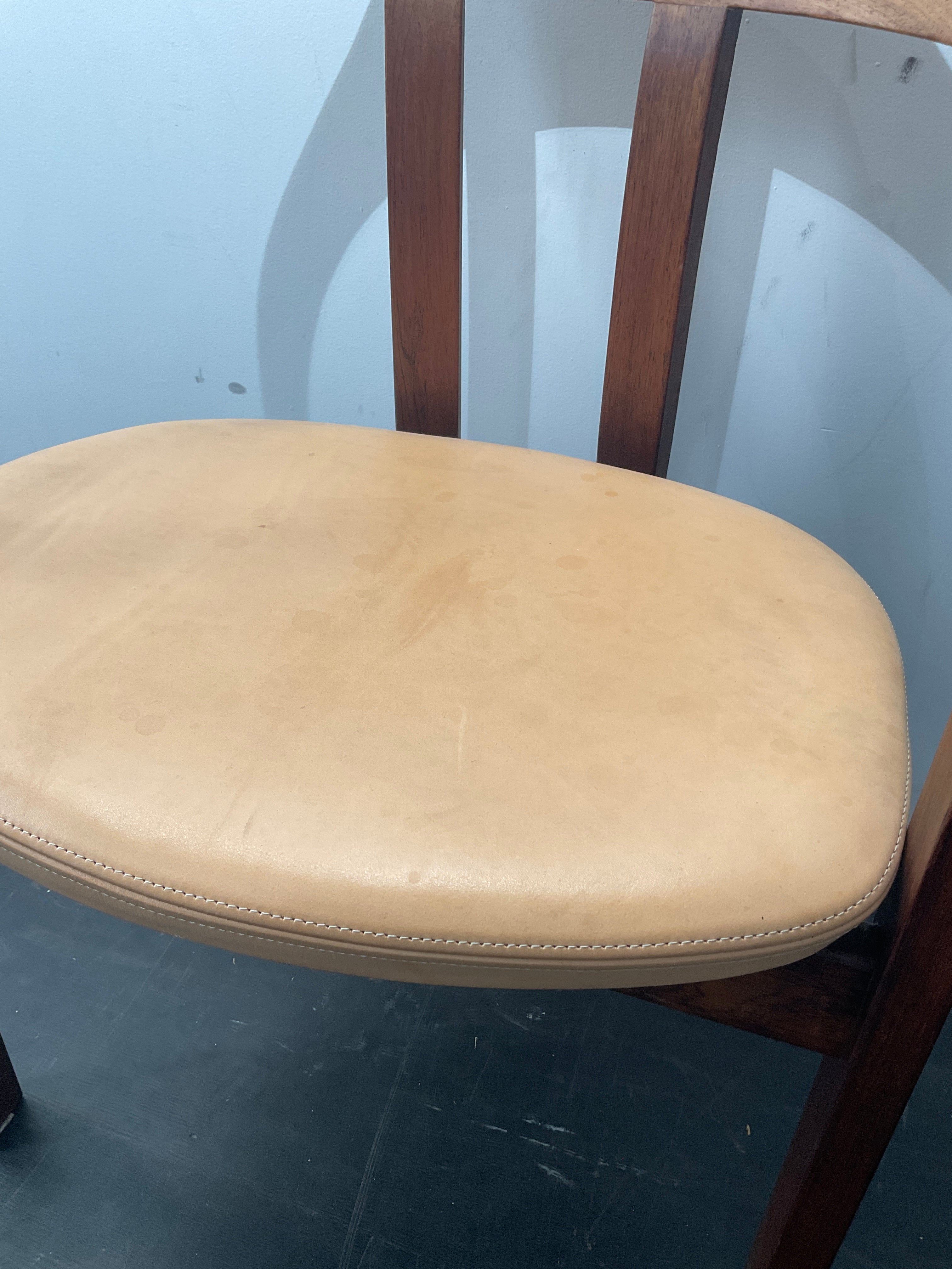 Set of (4) Danish Dining Chairs with leather seats