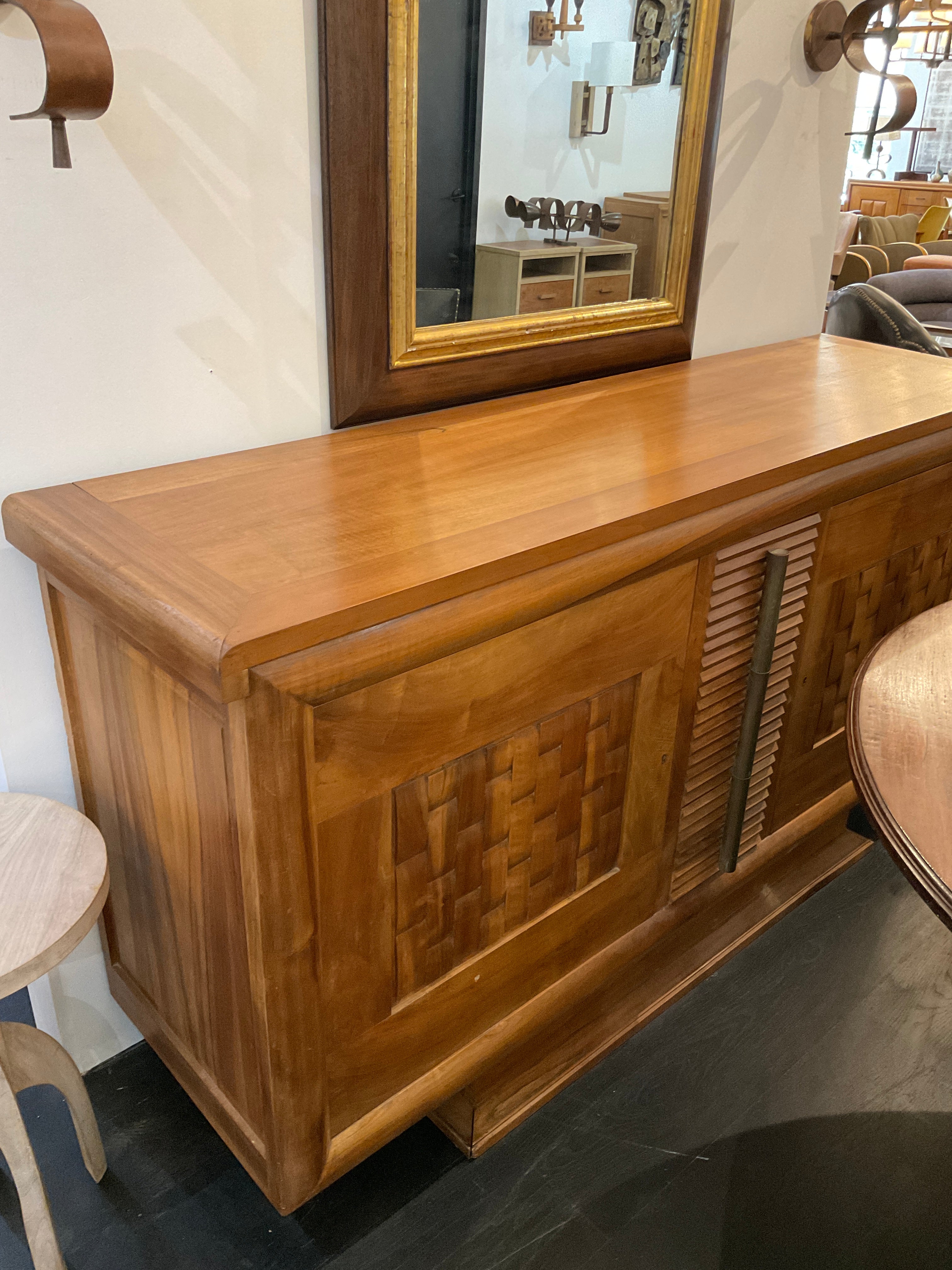 Unusual French 1930's Oak Sideboard