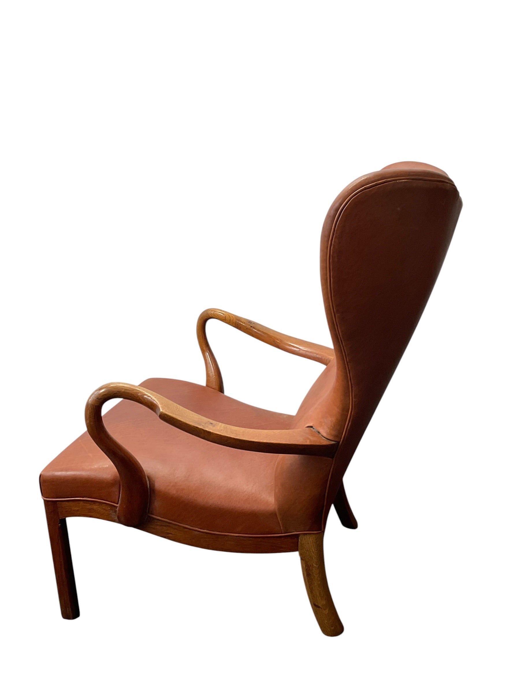1940's Jacob Hermann Danish Leather Arm Chair