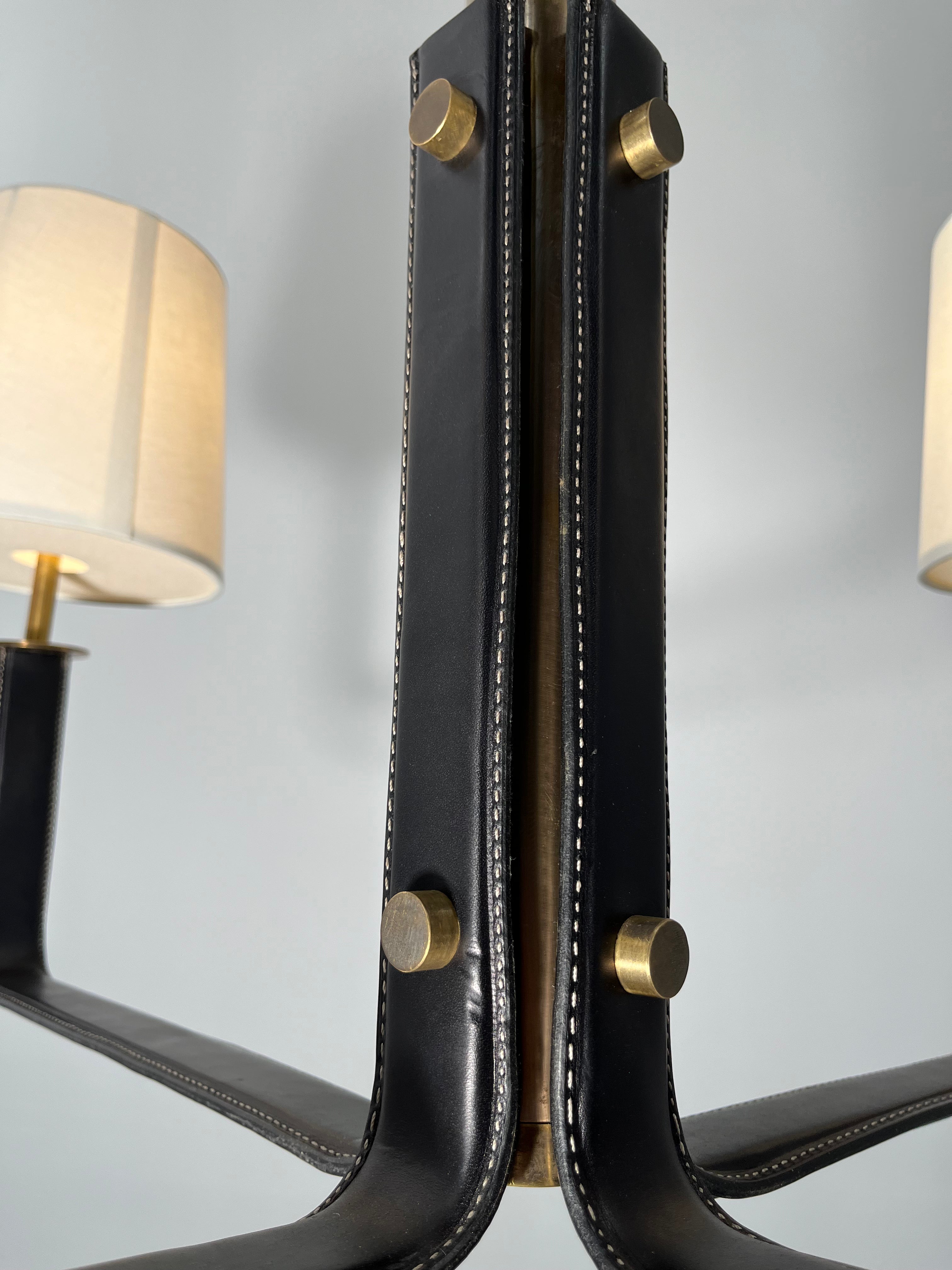 Lucca Studio Ava Leather and Bronze Chandelier
