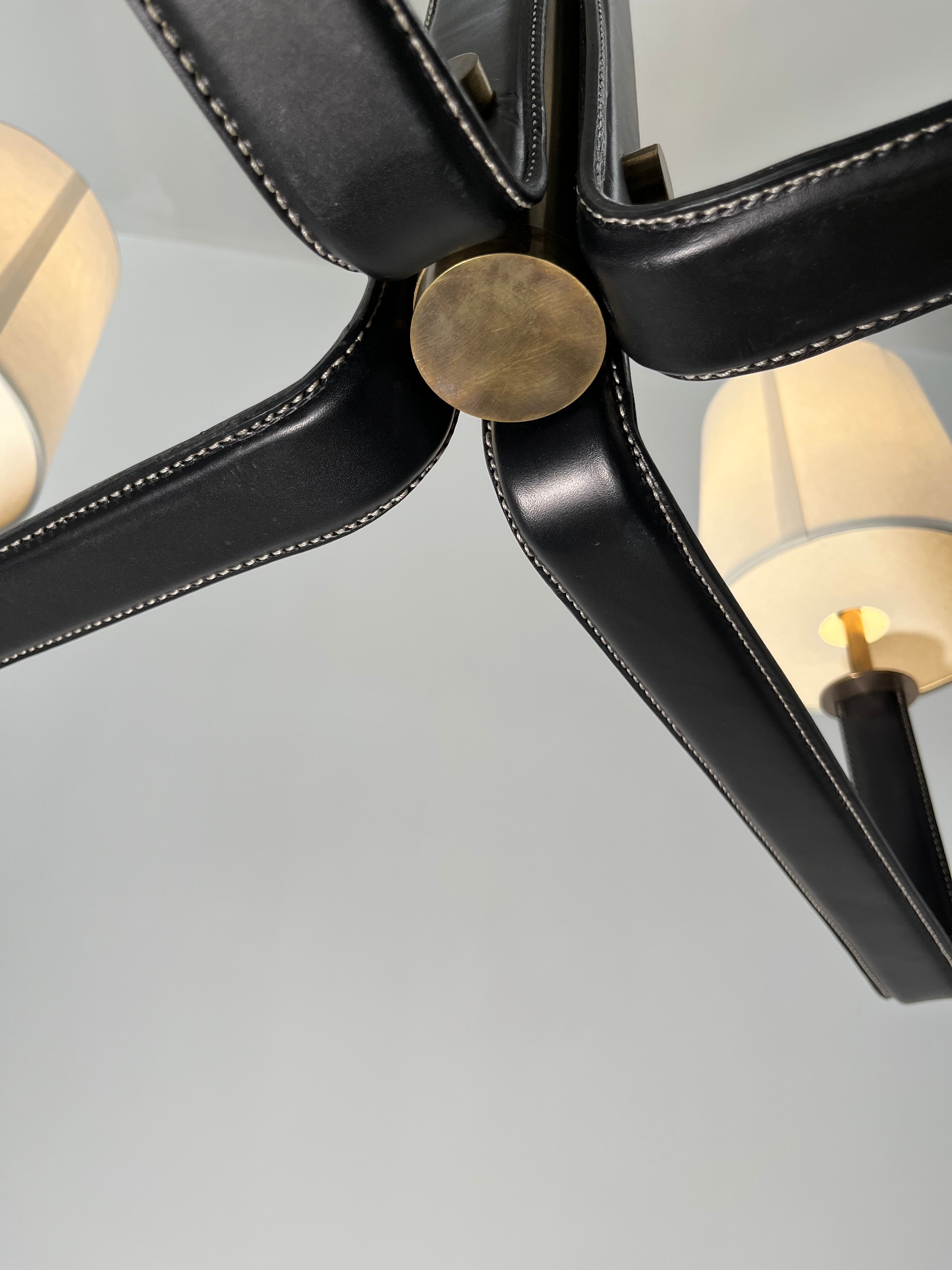 Lucca Studio Ava Leather and Bronze Chandelier