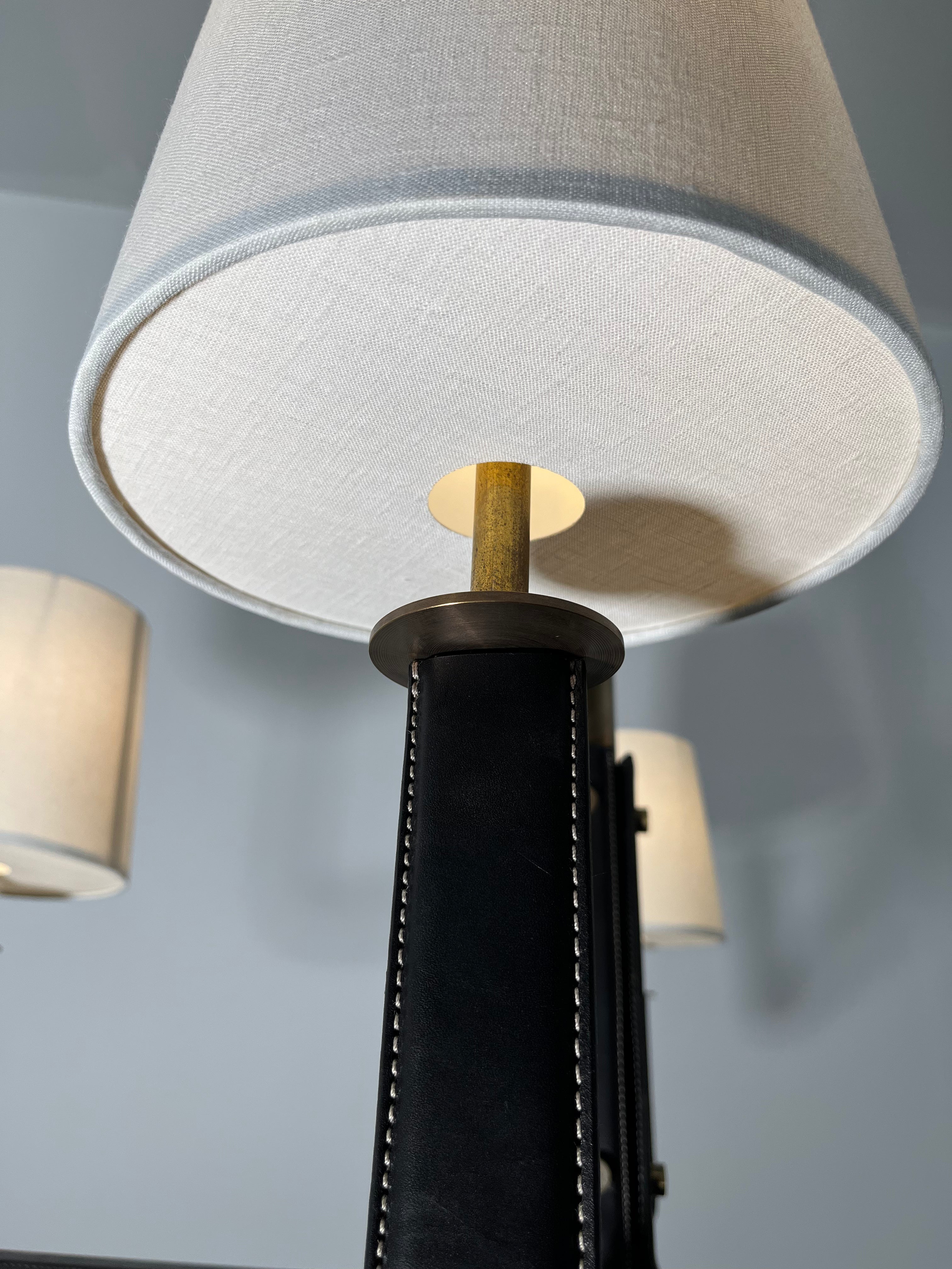 Lucca Studio Ava Leather and Bronze Chandelier