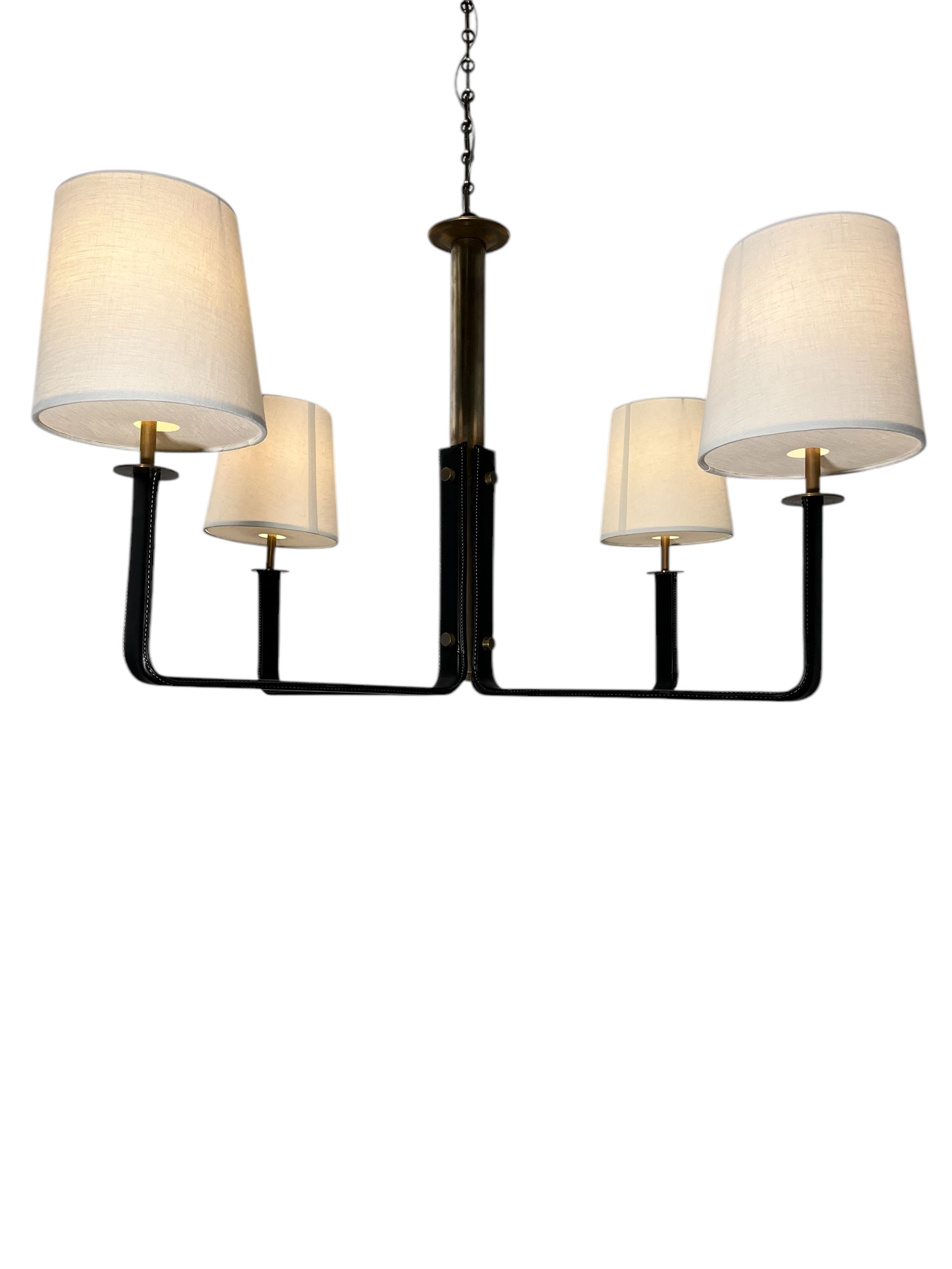 Lucca Studio Ava Leather and Bronze Chandelier