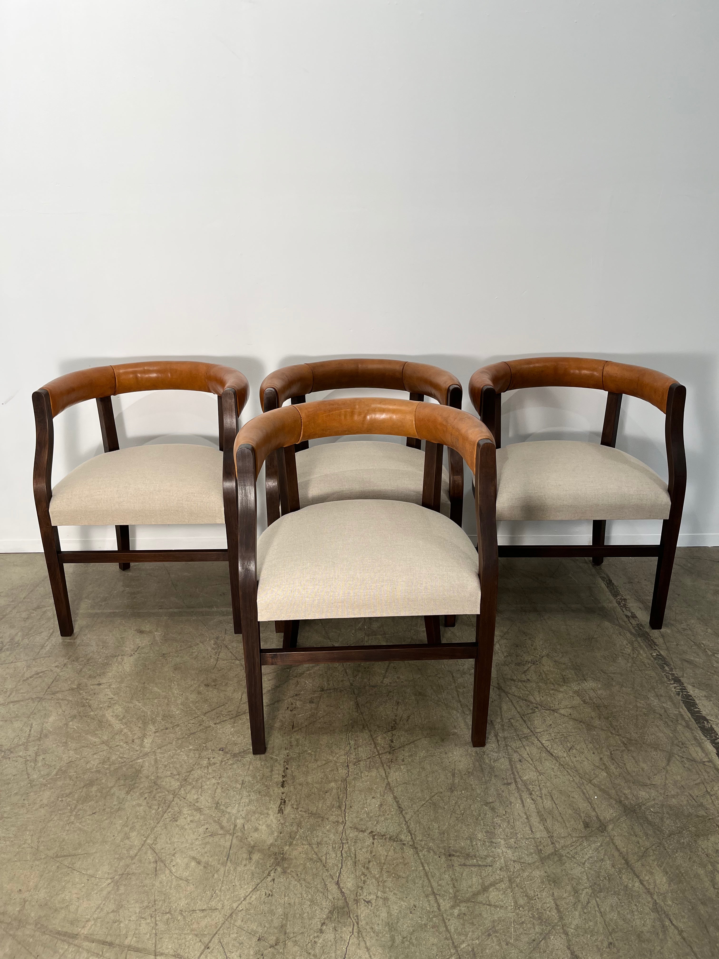 Set of (4) Limited Edition Ebonized Bennet Arm Chairs