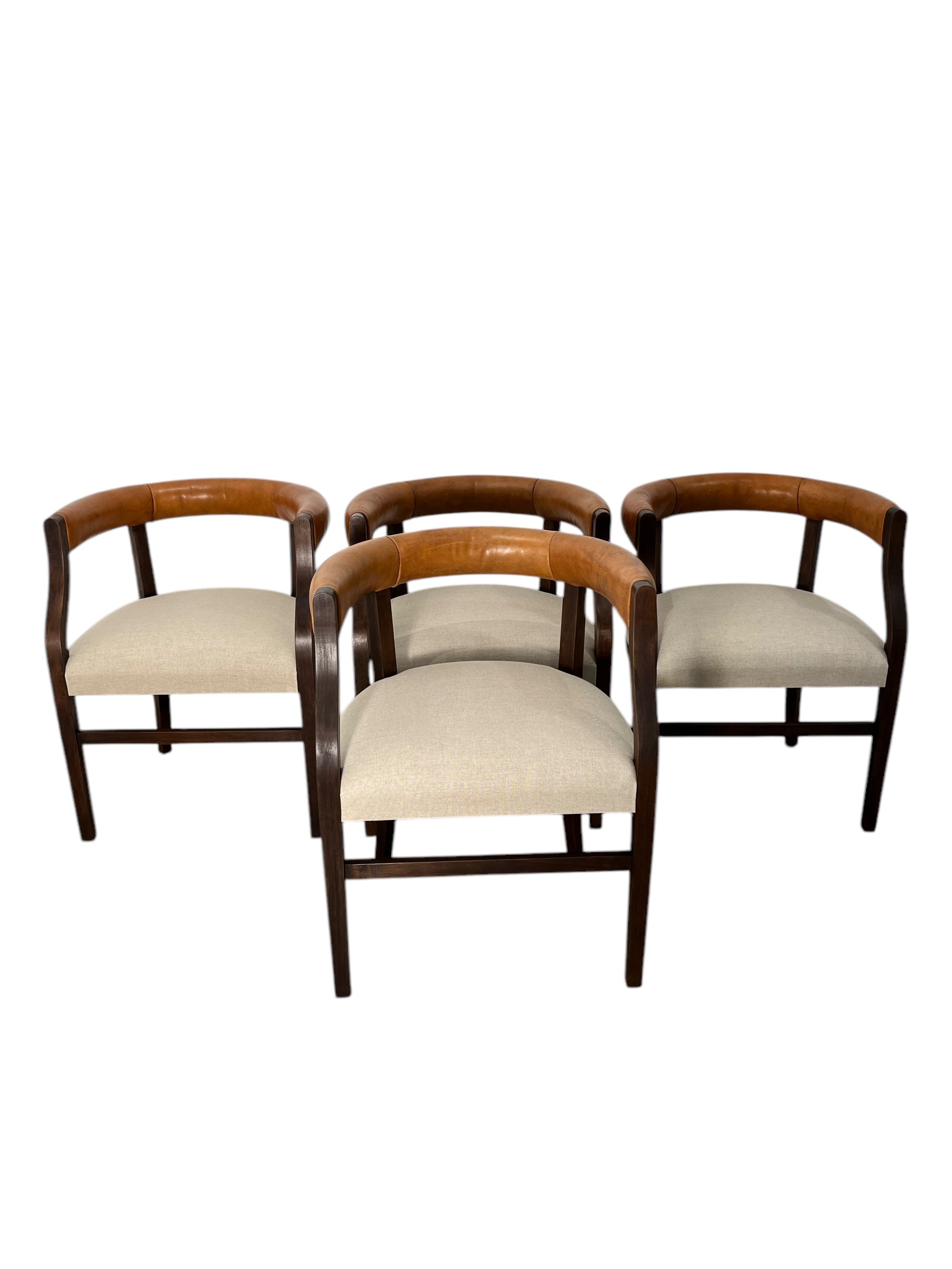 Set of (4) Limited Edition Ebonized Bennet Arm Chairs