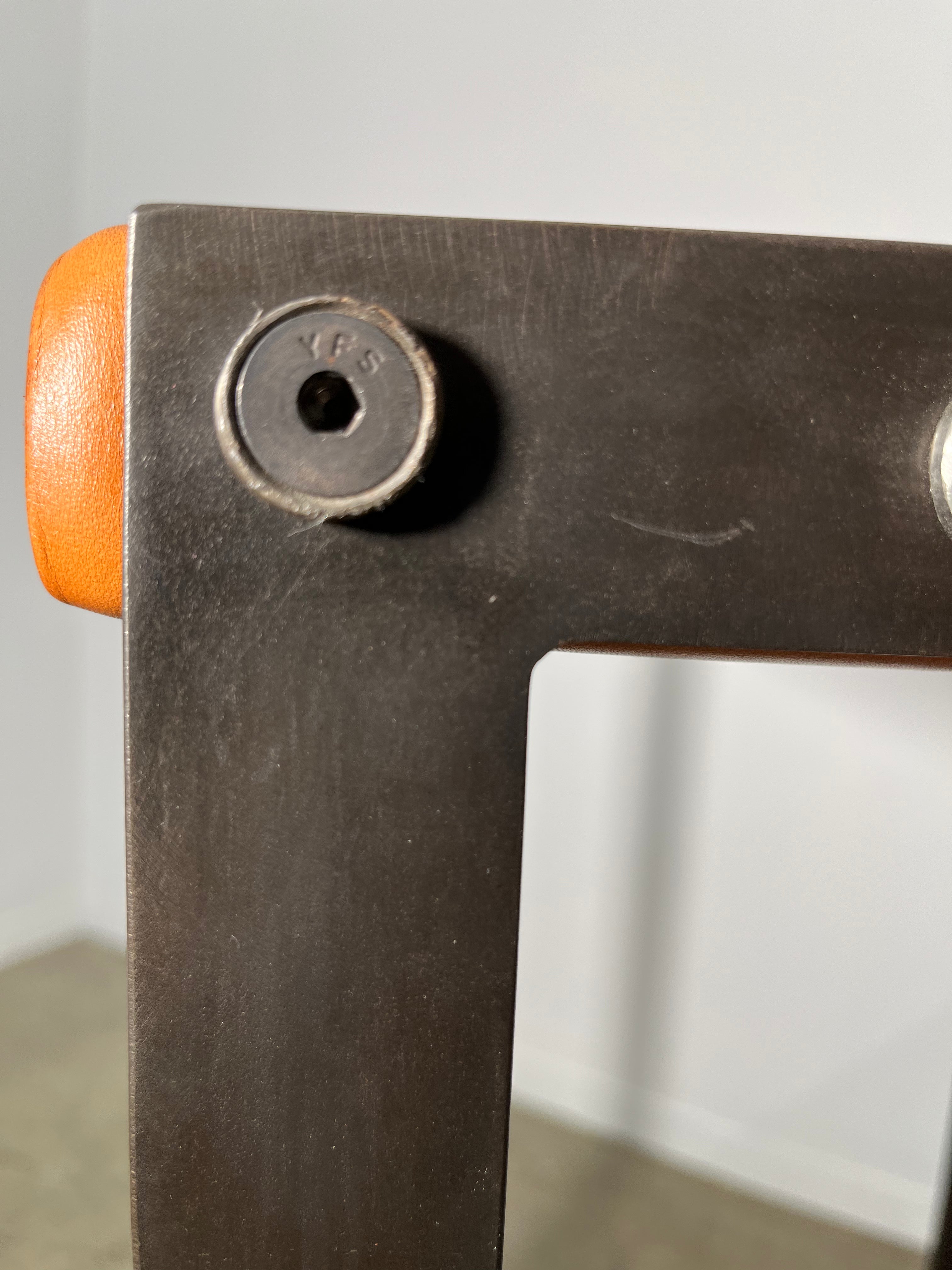 Pair of Limited Edition Saddle Leather Bar Stools