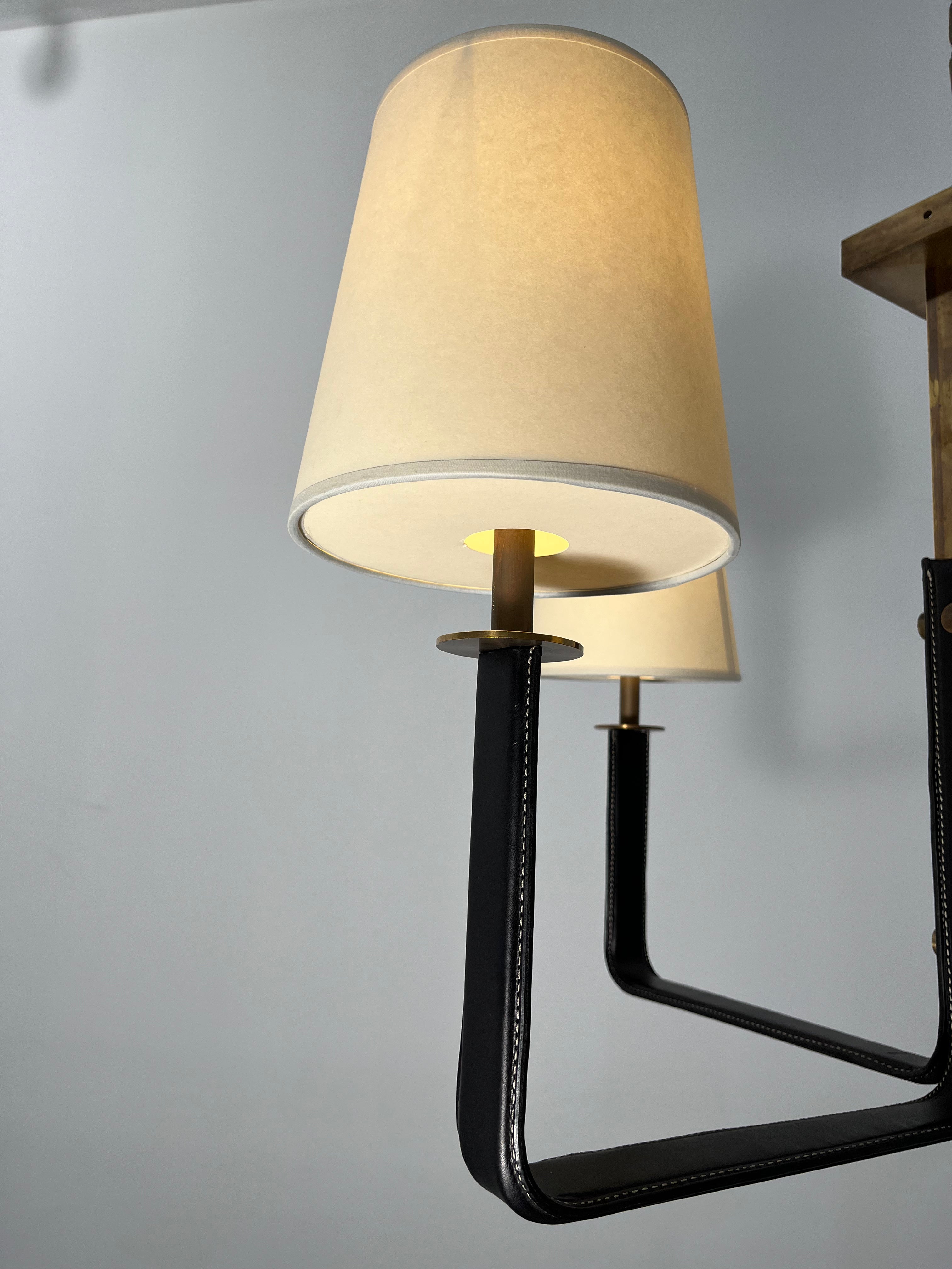 Lucca Studio Ava Leather and Bronze Chandelier