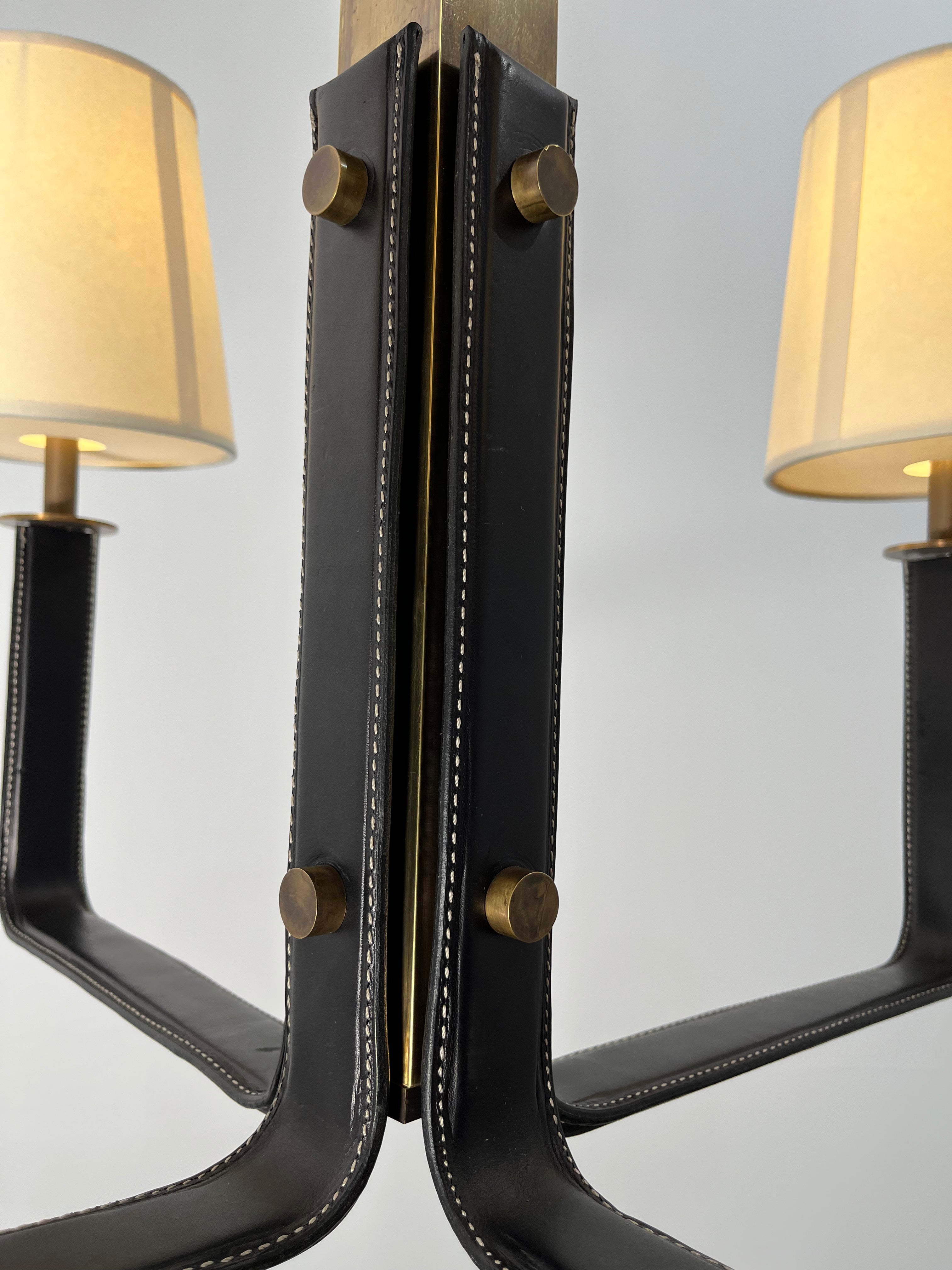 Lucca Studio Ava Leather and Bronze Chandelier