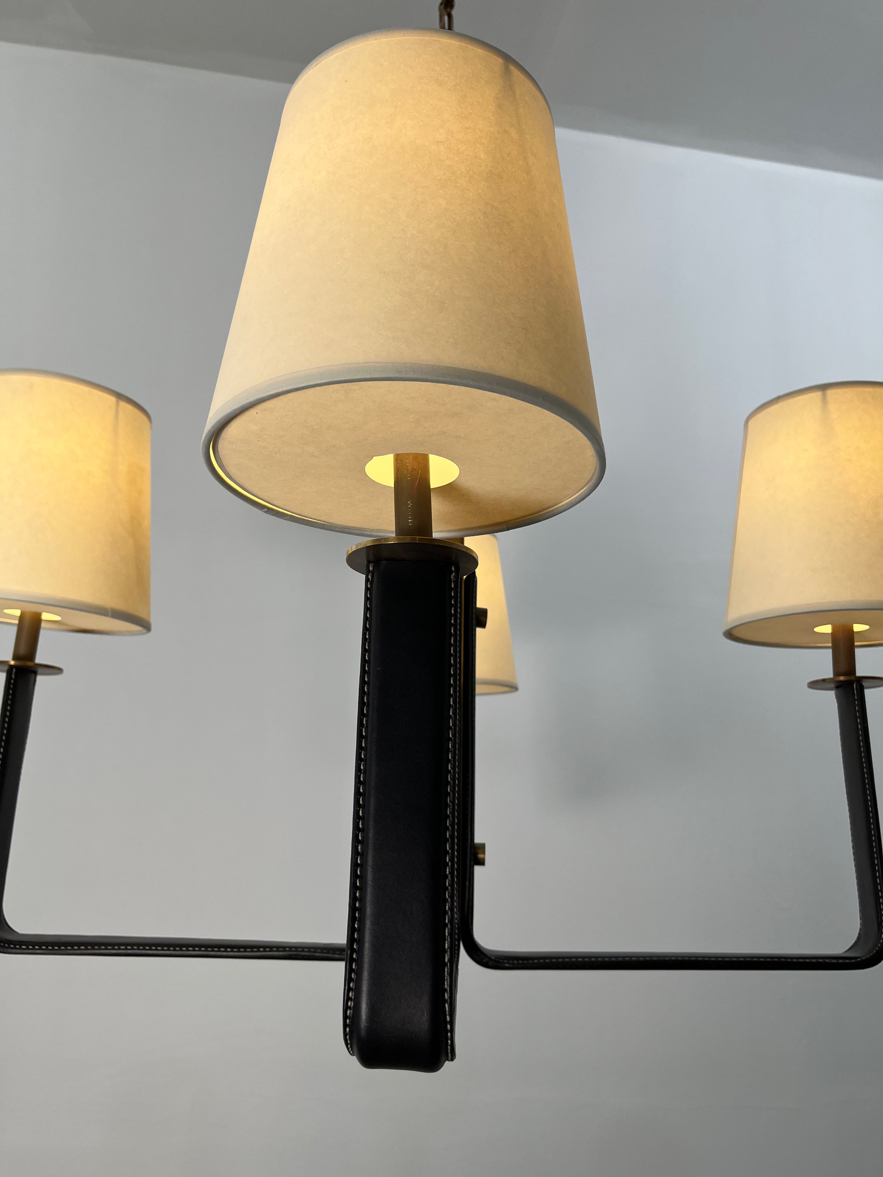 Lucca Studio Ava Leather and Bronze Chandelier