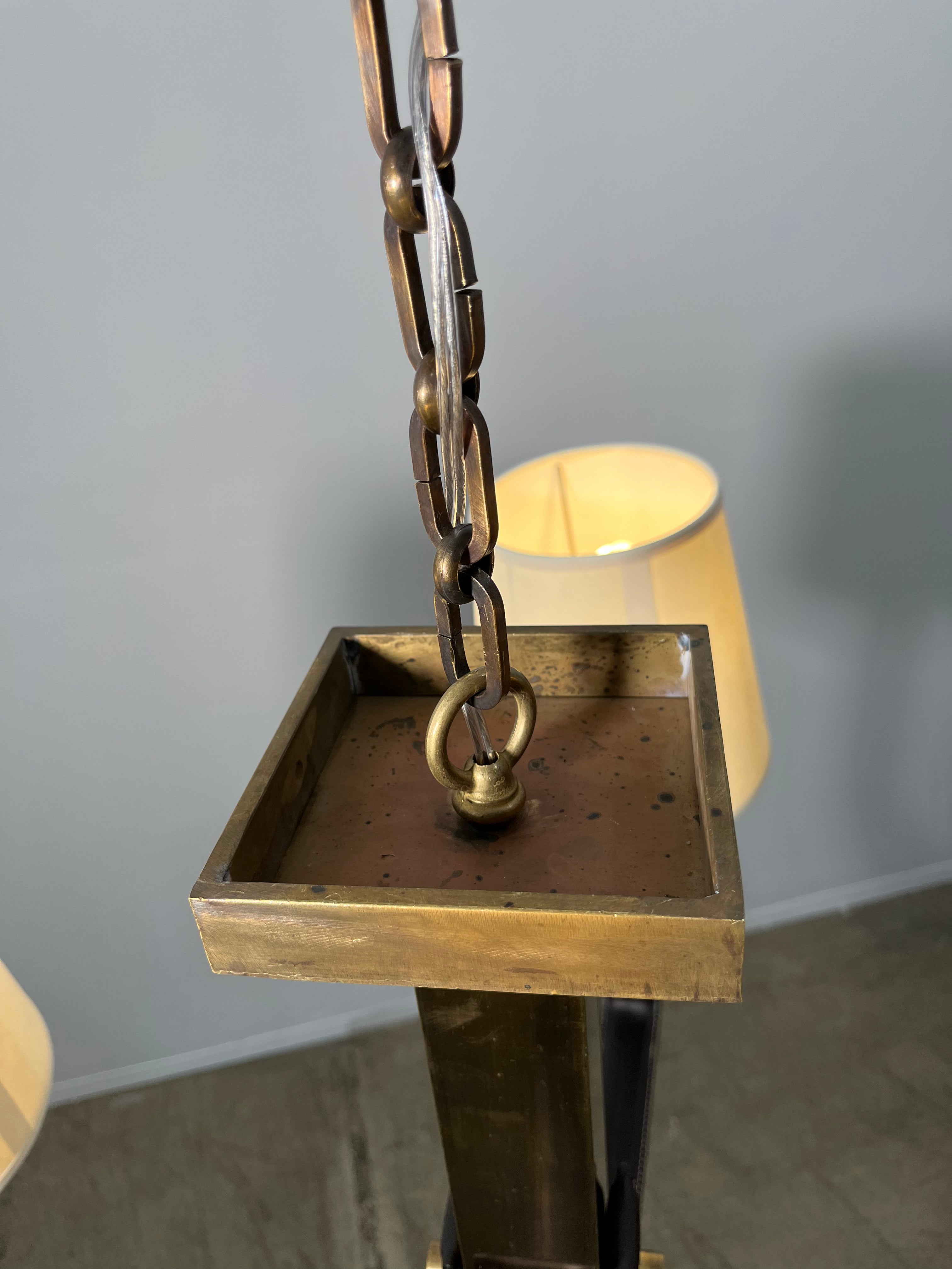 Lucca Studio Ava Leather and Bronze Chandelier