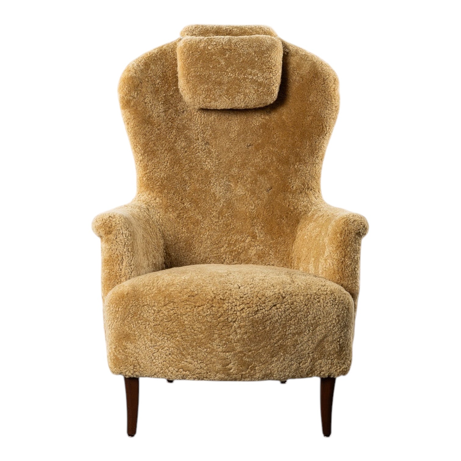 Carl Malmsten "Grandma" Shearling Arm Chair Danish Leather Arm Chair