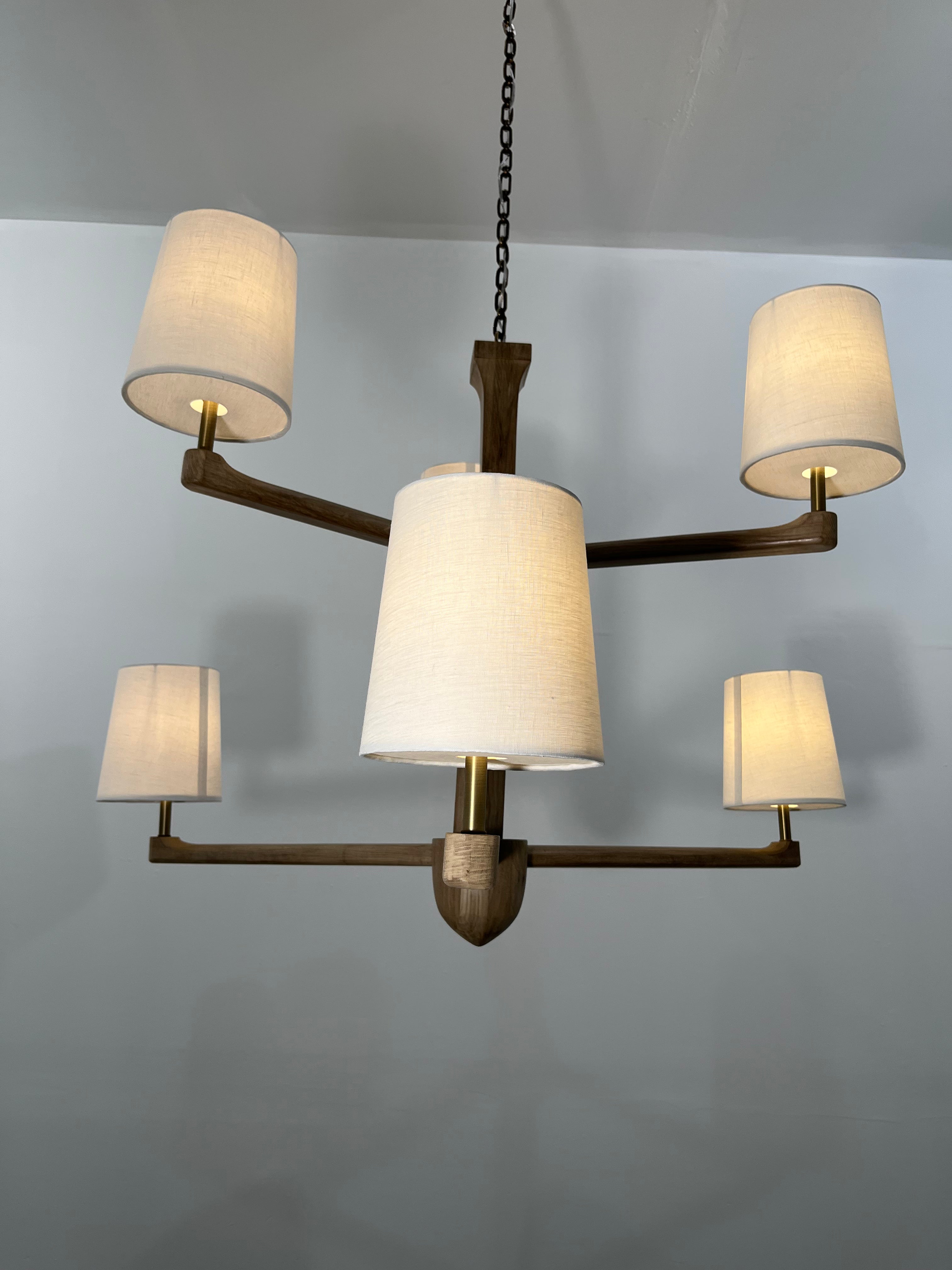 Lucca Studio Walnut Taylor Chandelier ( 2-Tier)