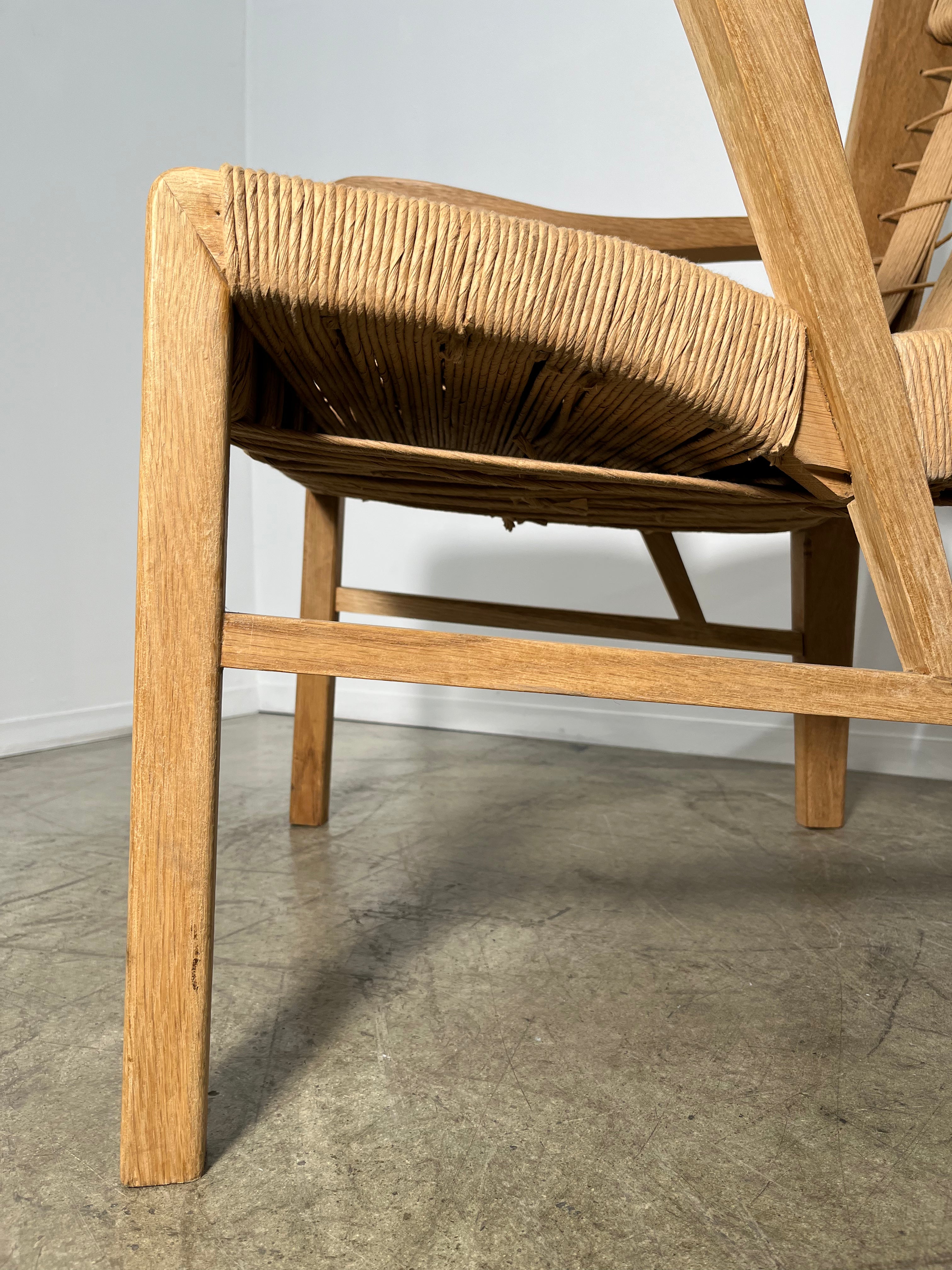 Pair of Limited Edition Franc Oak and Cord Arm Chairs