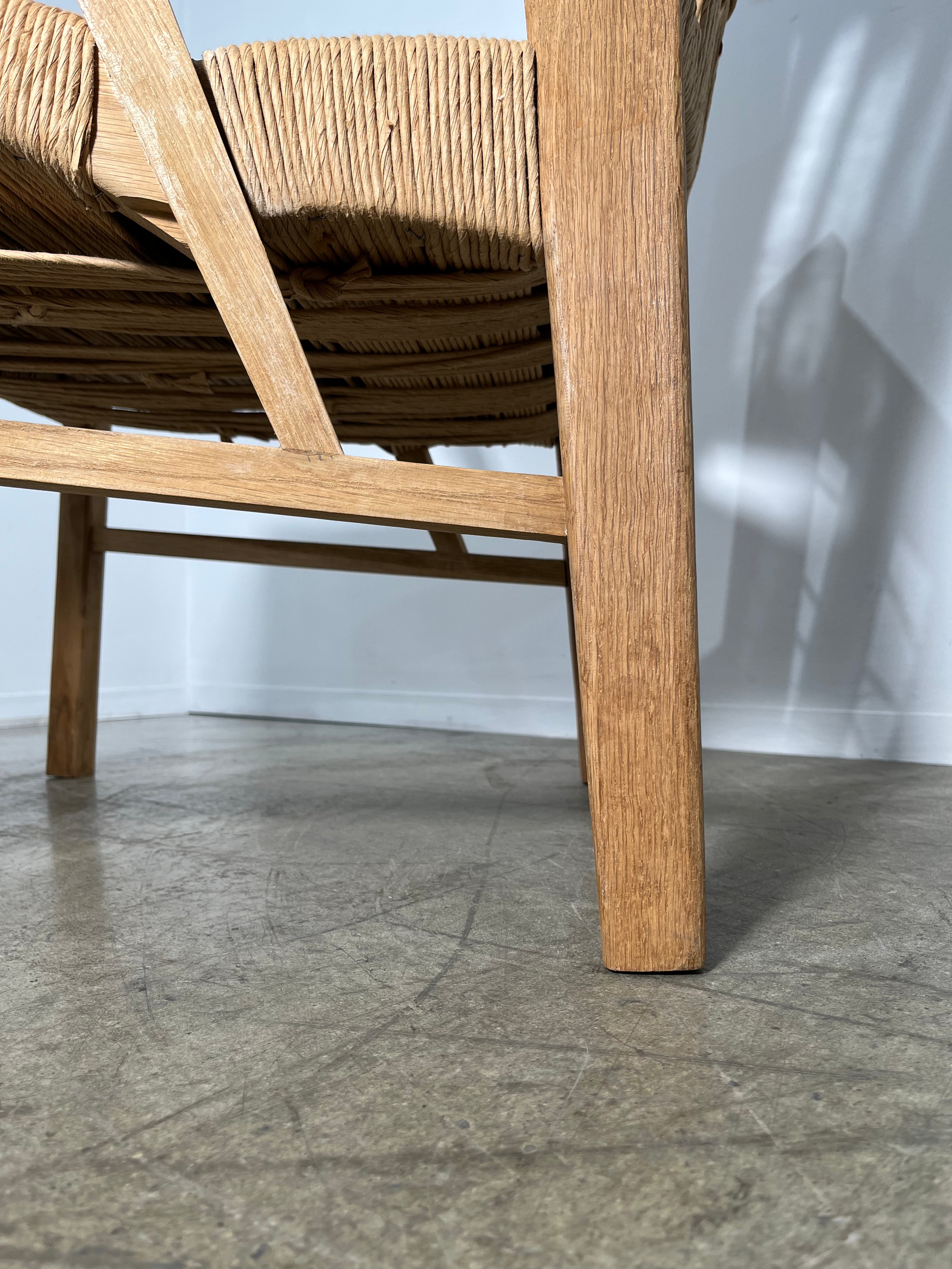 Pair of Limited Edition Franc Oak and Cord Arm Chairs