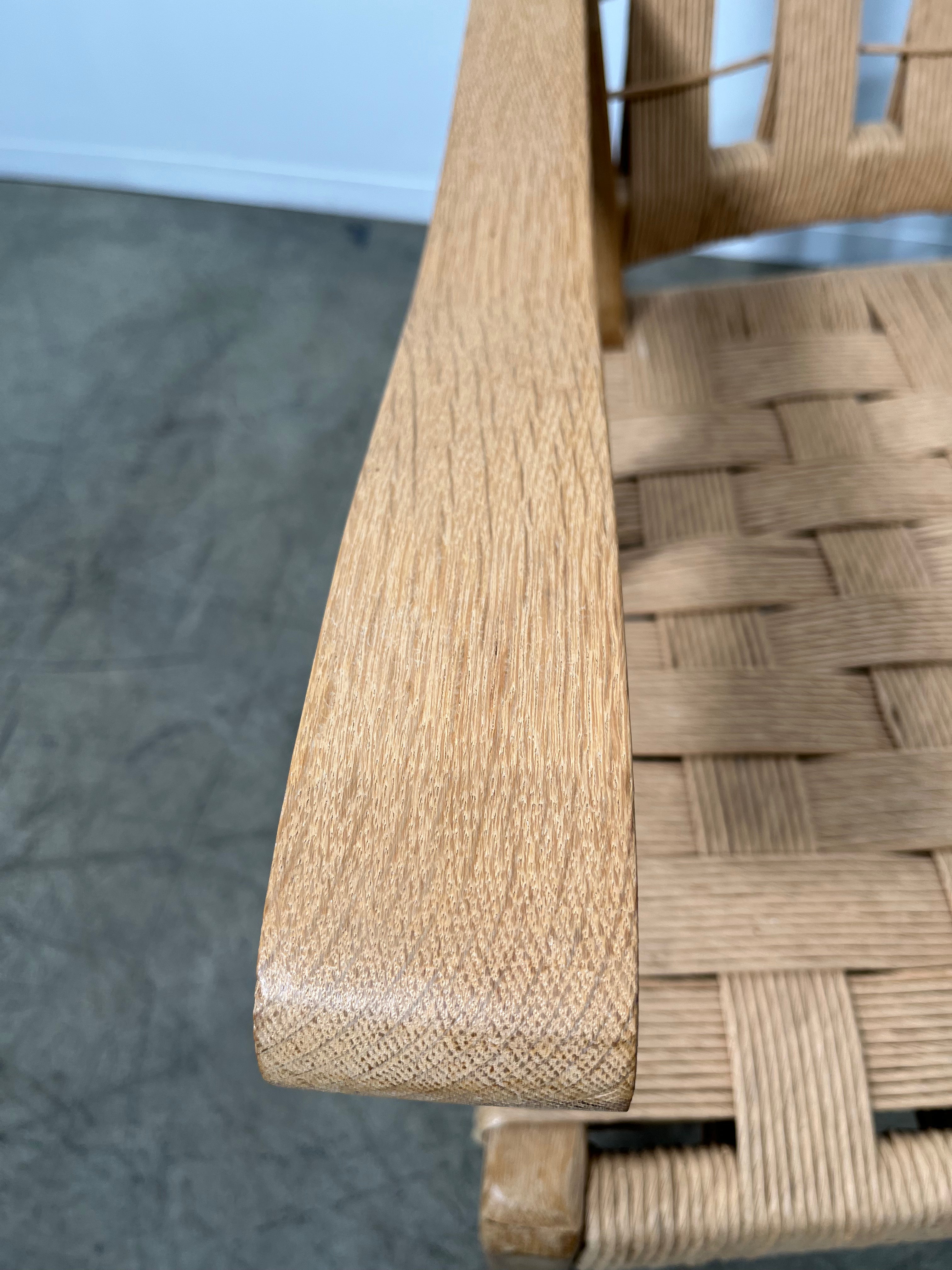 Pair of Limited Edition Franc Oak and Cord Arm Chairs