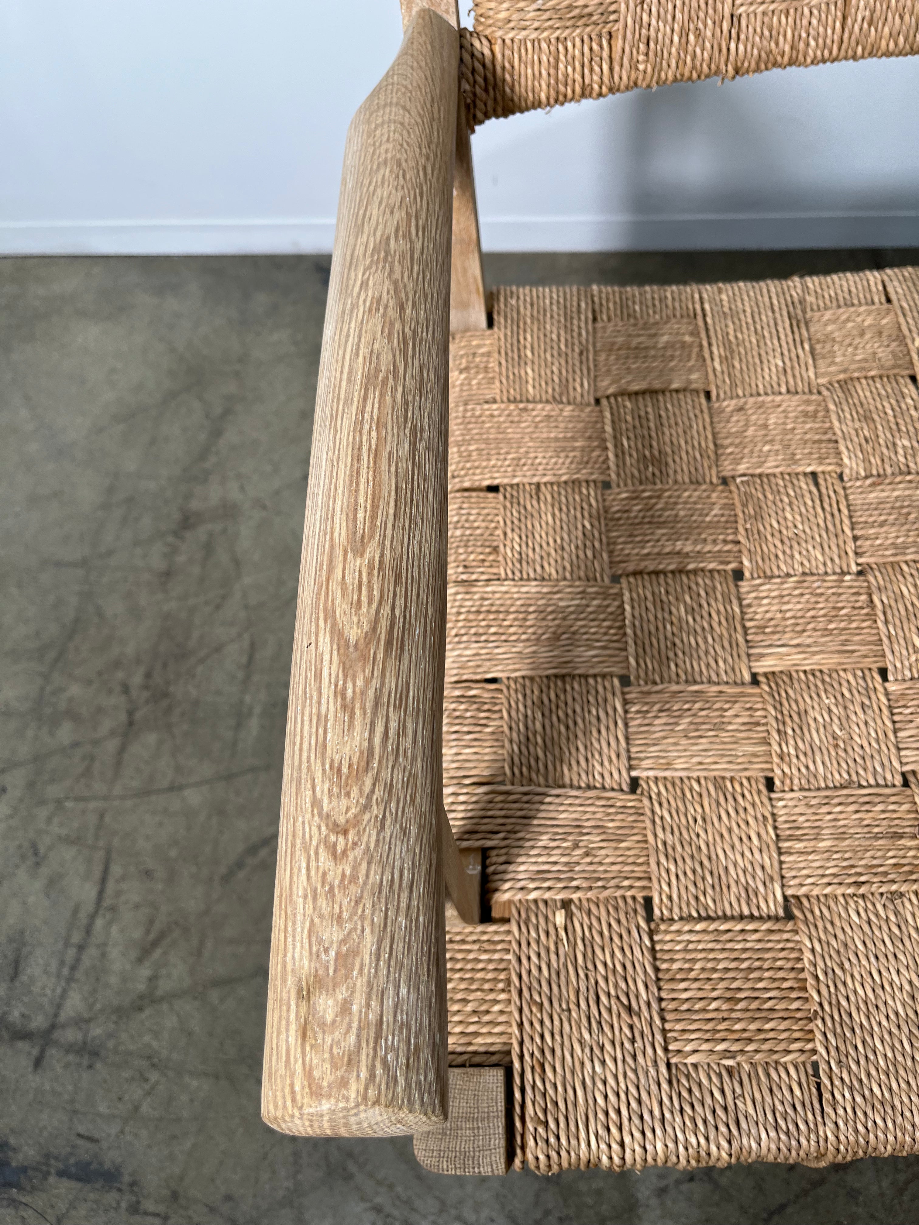 Pair of Oak and Woven Seagrass Arm Chairs