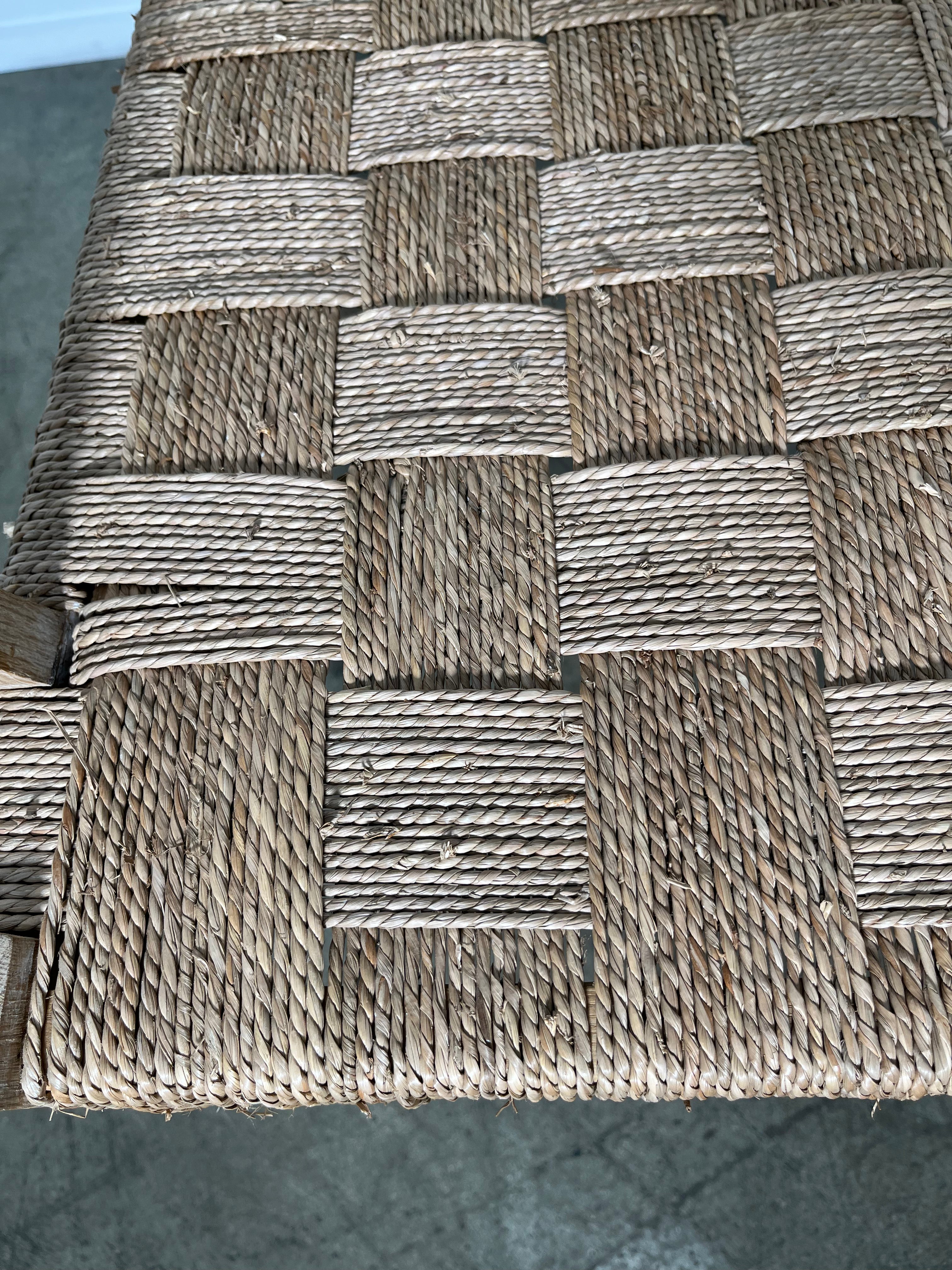 Pair of Oak and Woven Seagrass Arm Chairs