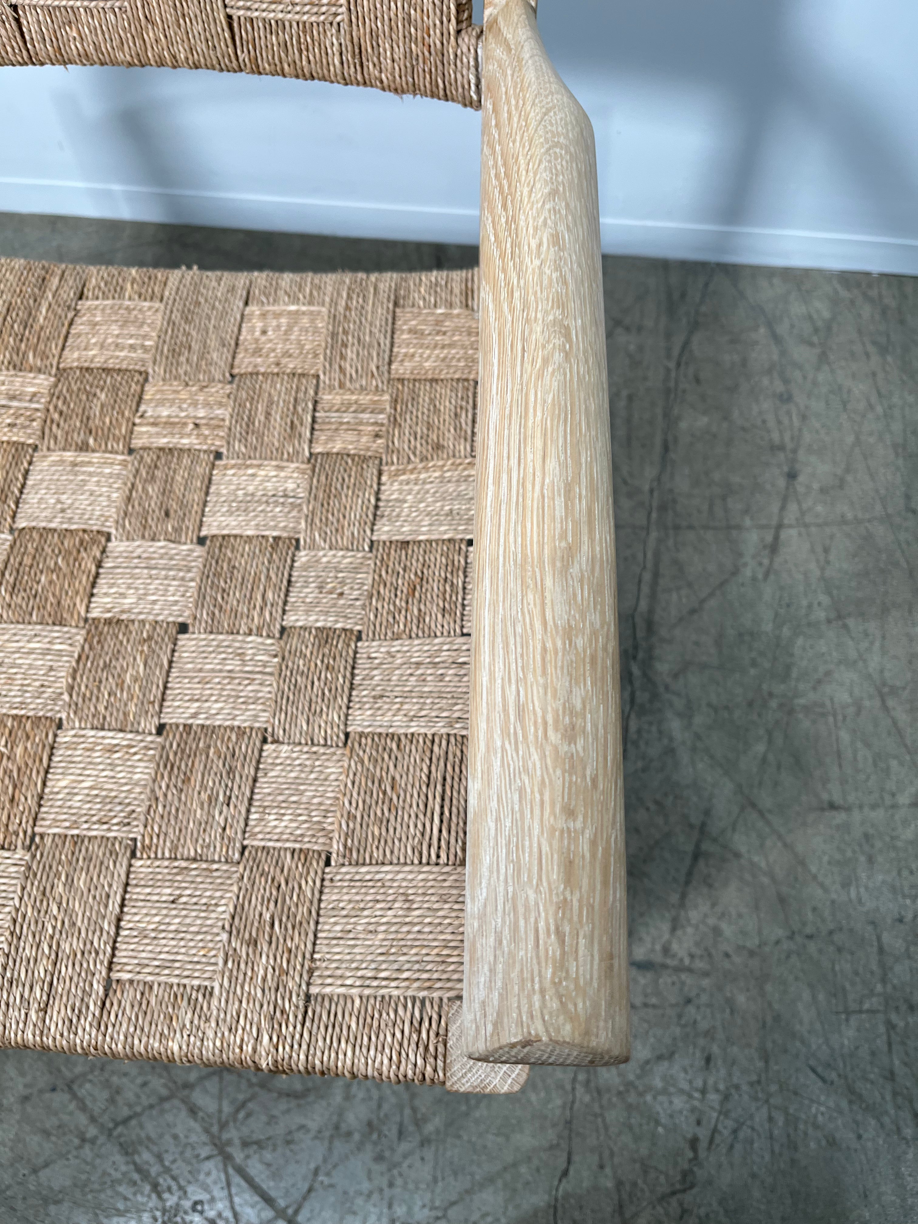 Pair of Oak and Woven Seagrass Arm Chairs