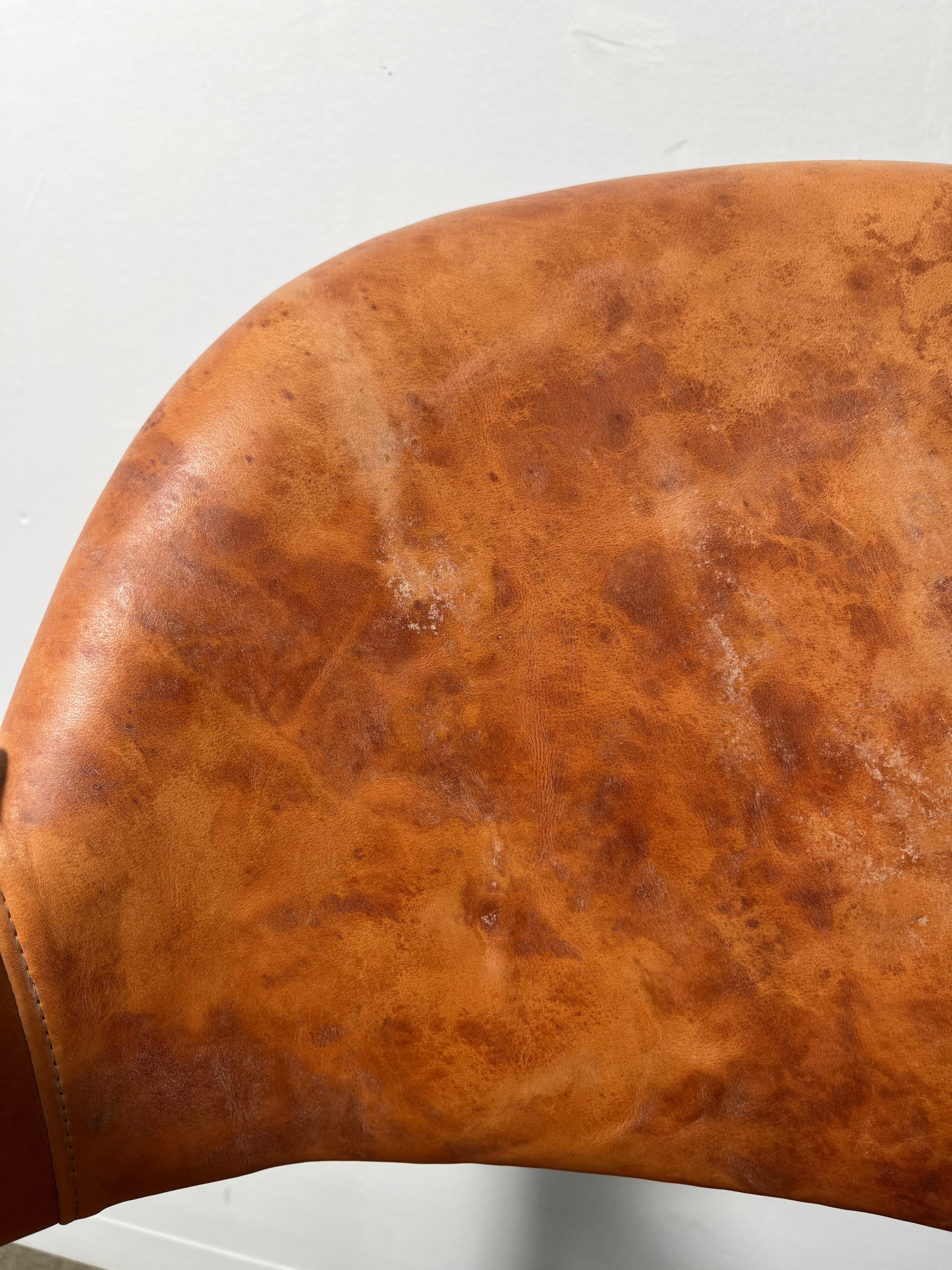 Set of (4) Vintage Danish Leather Dining Arm Chairs