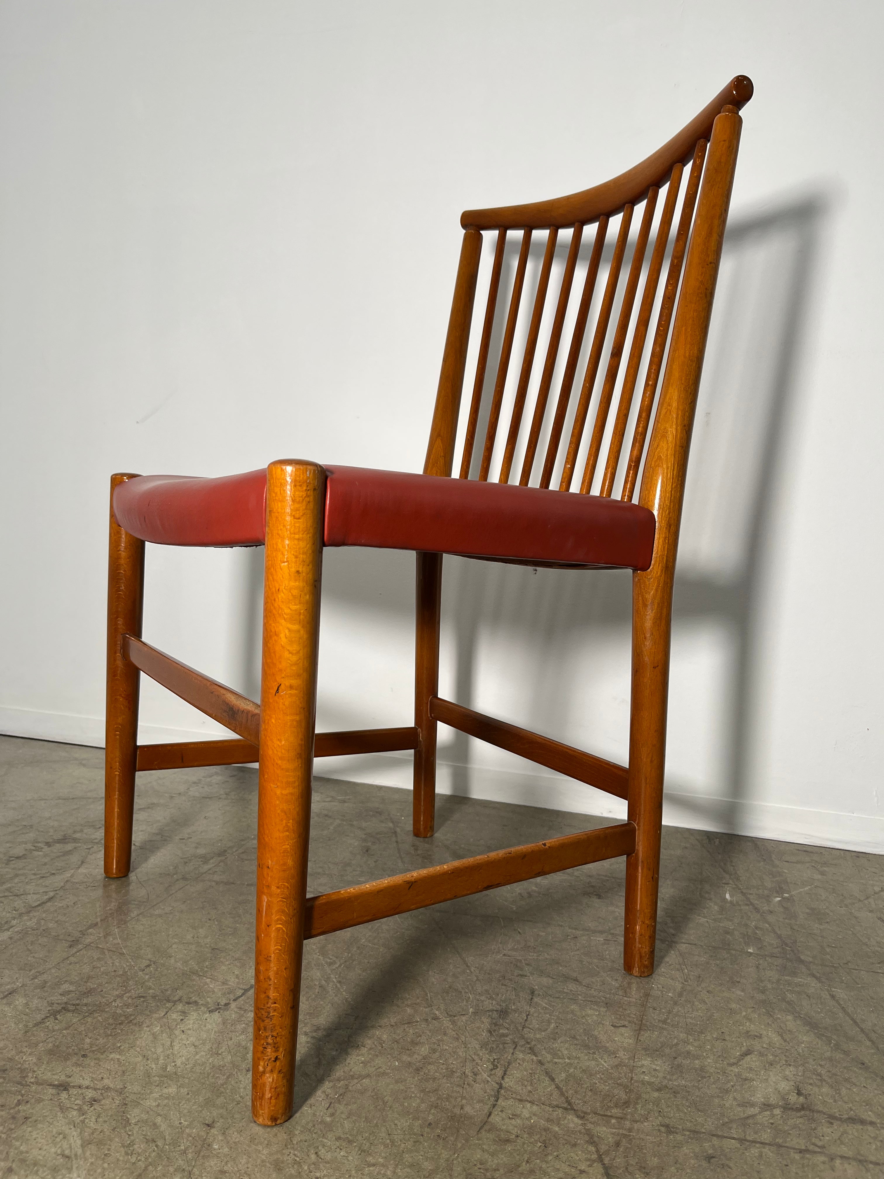 Set of (4) Vintage Danish Dining Chairs with Leather Seats