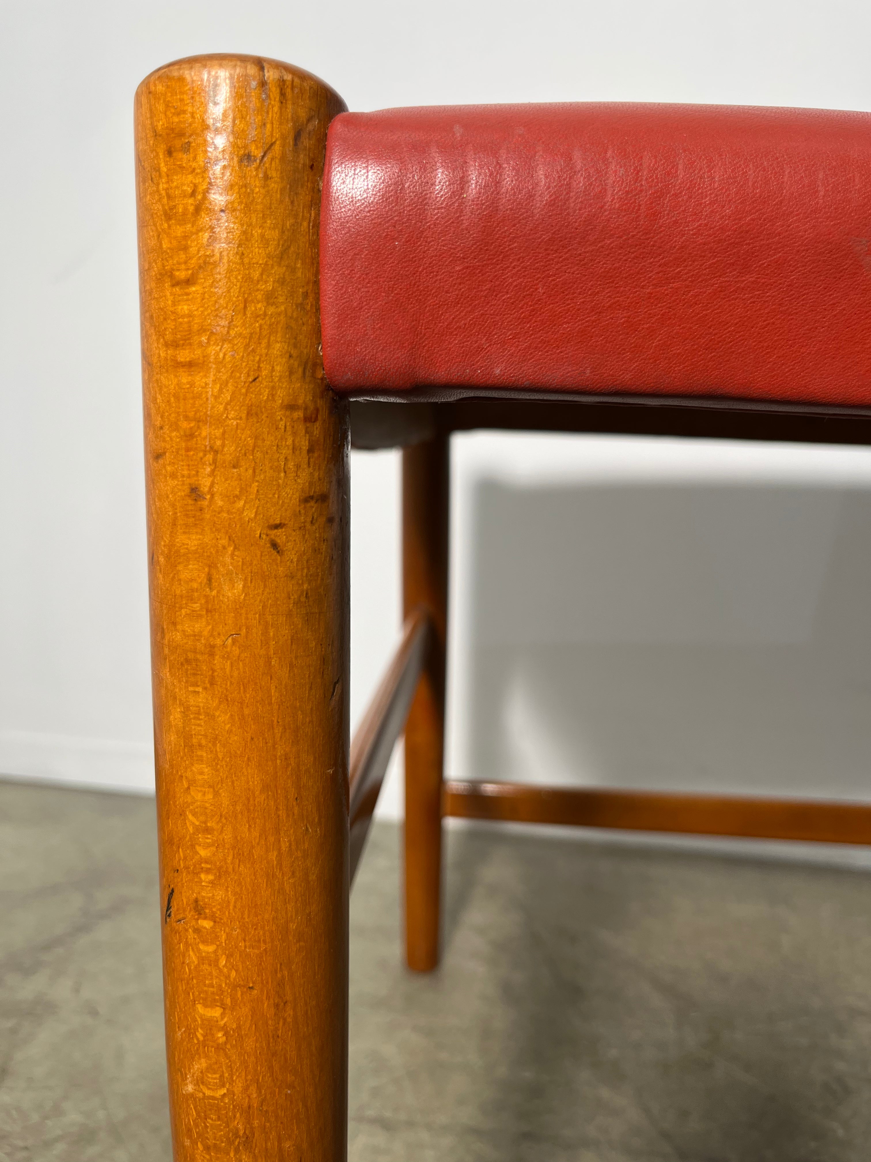 Set of (4) Vintage Danish Dining Chairs with Leather Seats