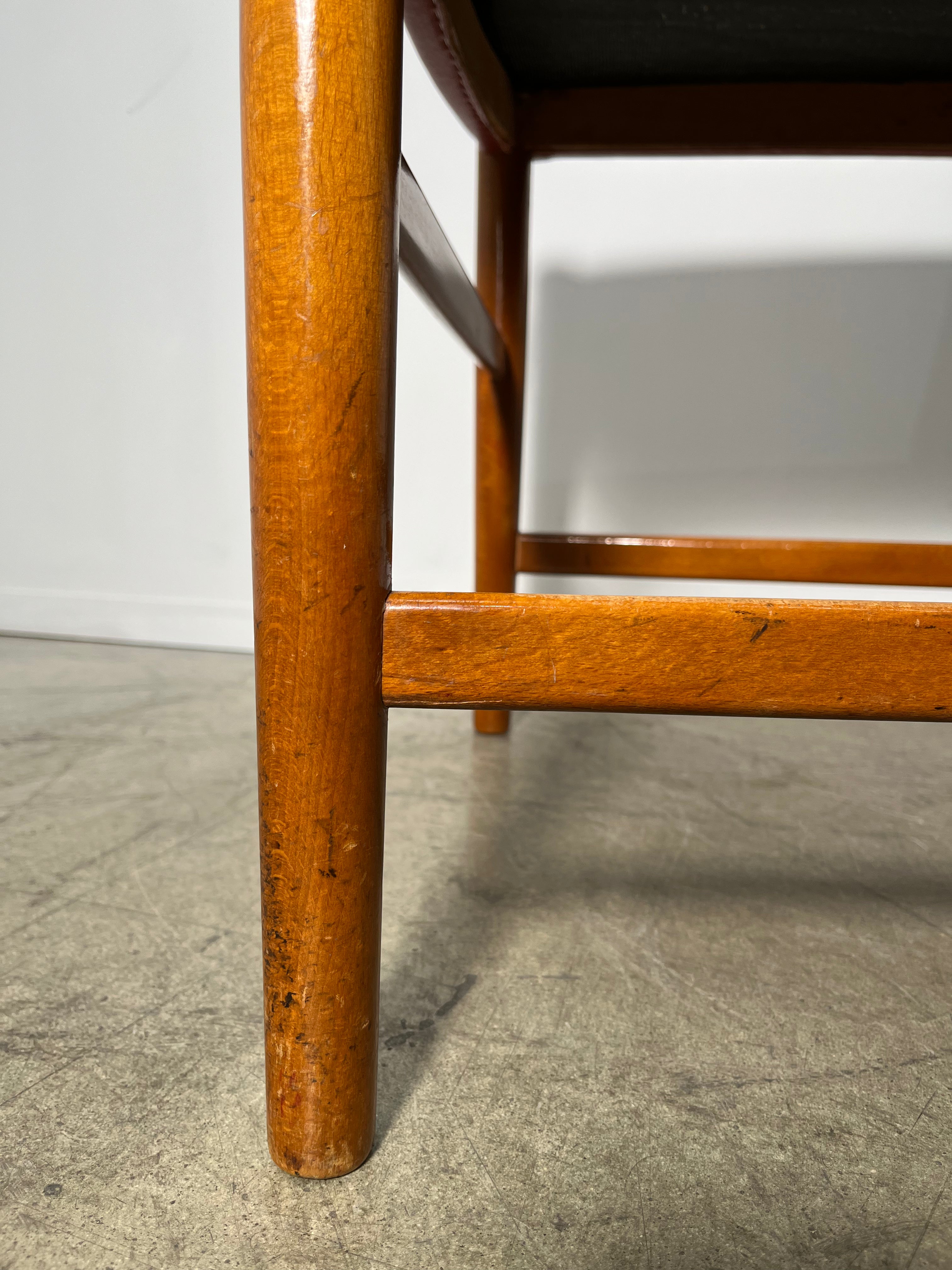 Set of (4) Vintage Danish Dining Chairs with Leather Seats