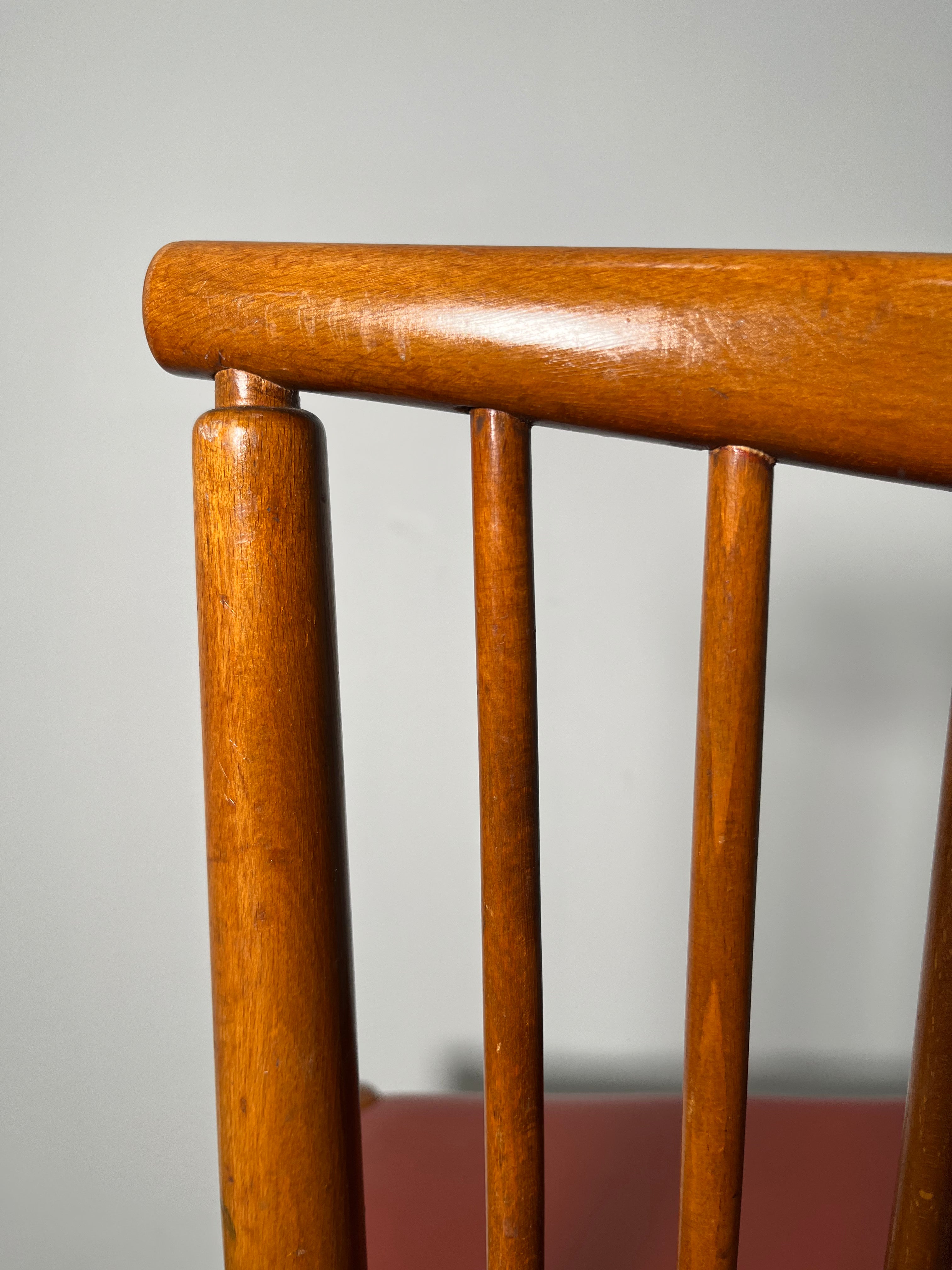 Set of (4) Vintage Danish Dining Chairs with Leather Seats
