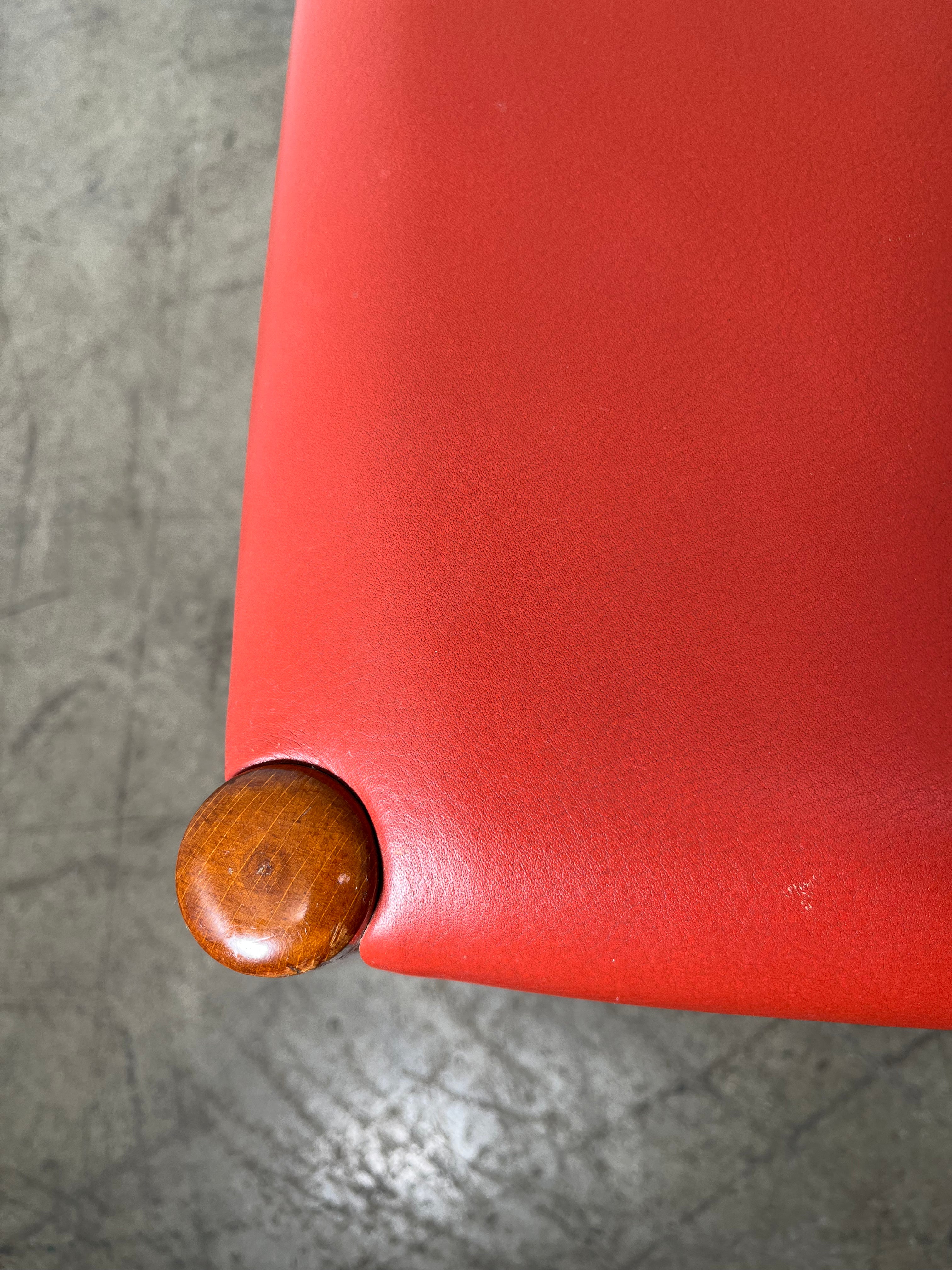 Set of (4) Vintage Danish Dining Chairs with Leather Seats