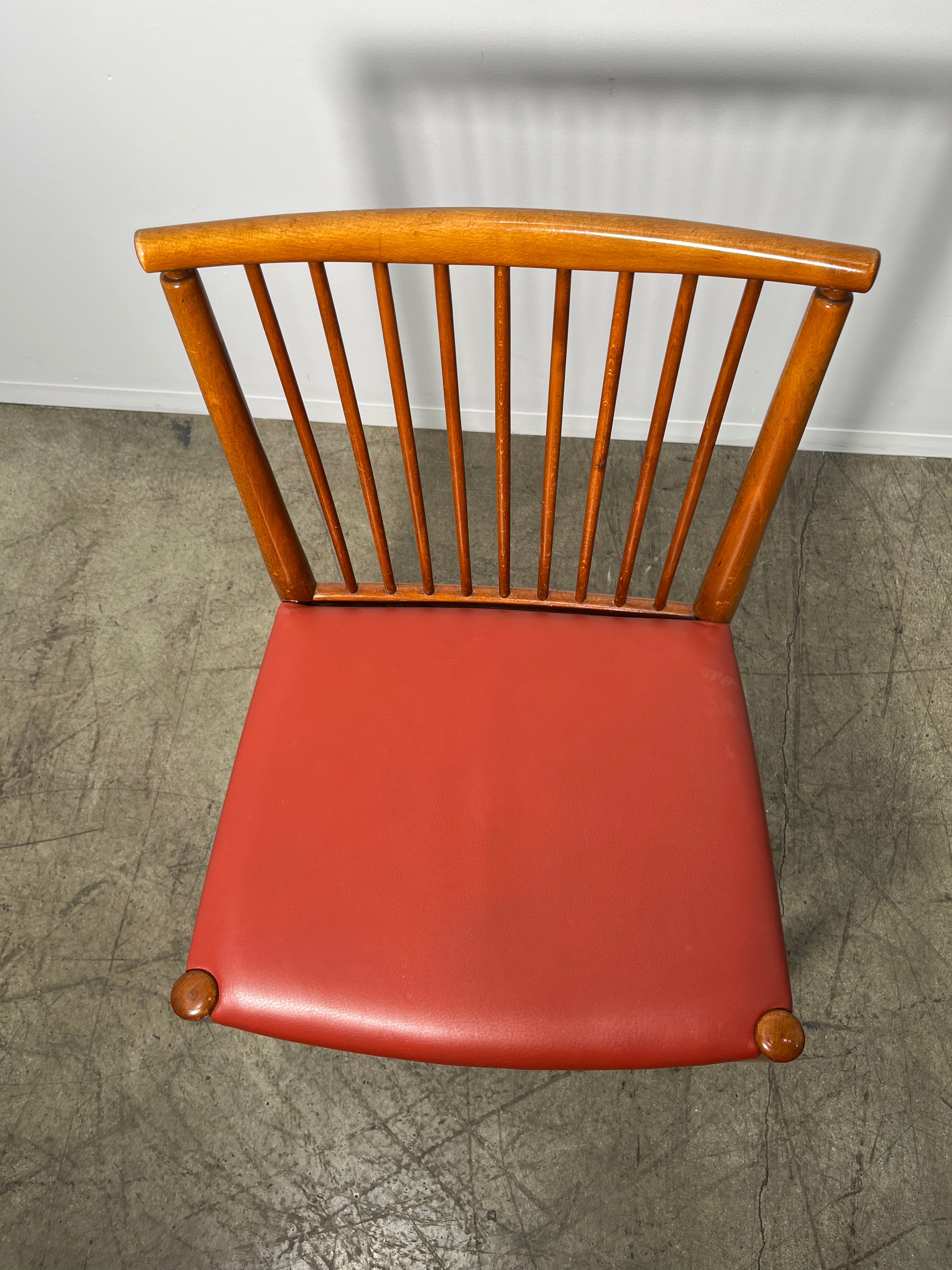 Set of (4) Vintage Danish Dining Chairs with Leather Seats