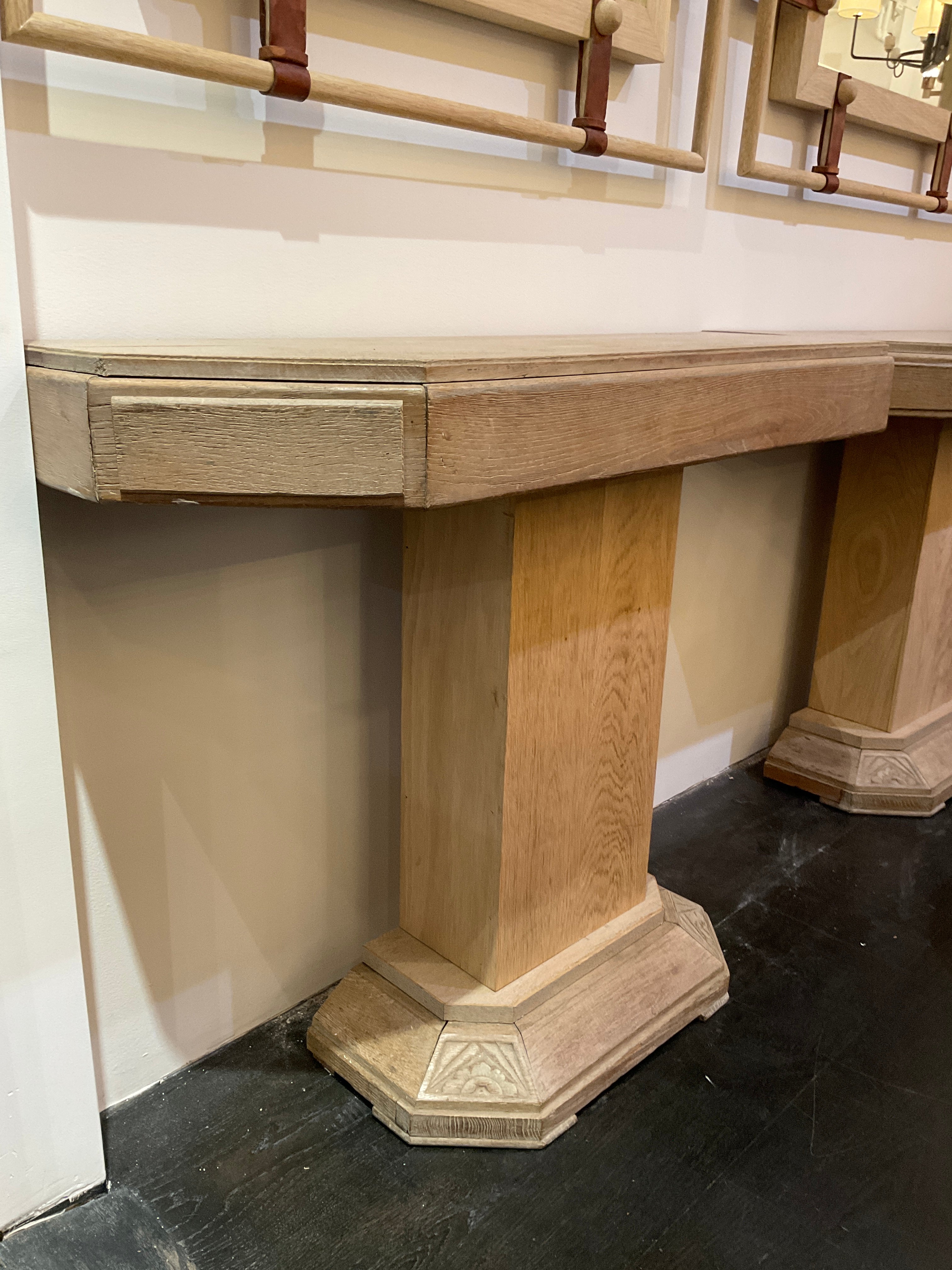 French 1940's Oak Console ( Pair available )
