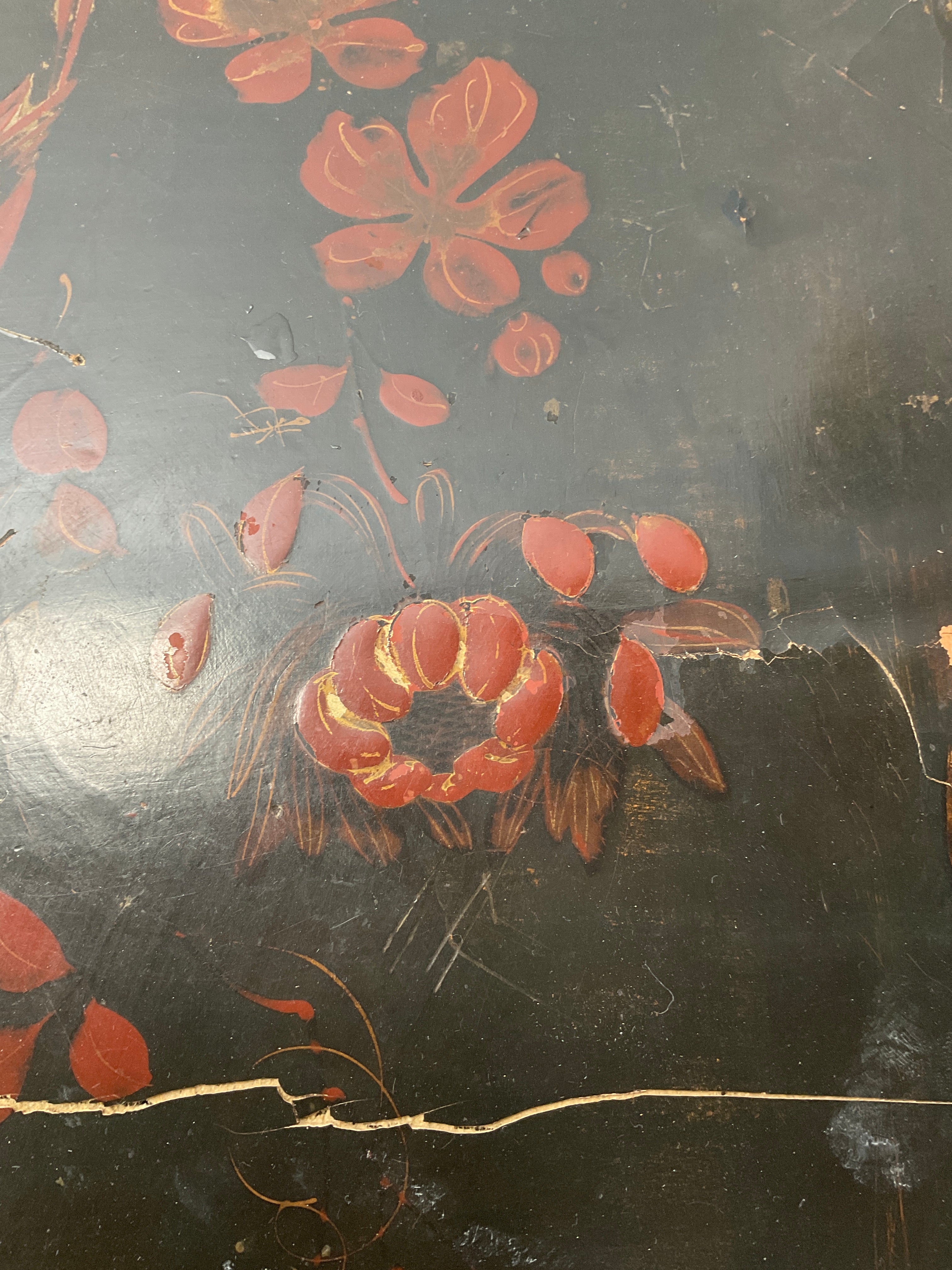 English Chinoiserie Octagonal Side Table in Bamboo