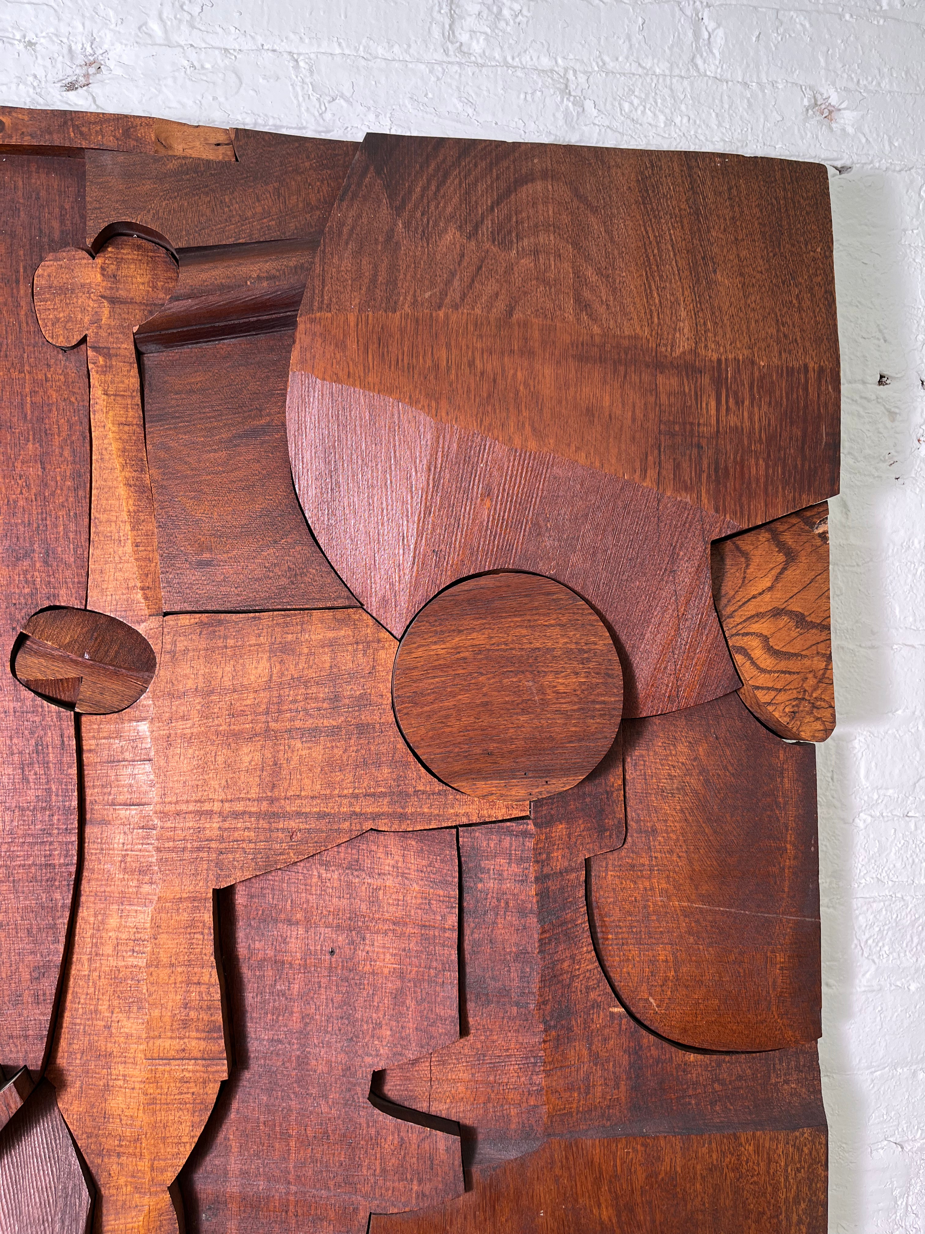 "Hugh Townley" 1962 Wood Relief Wall Sculpture