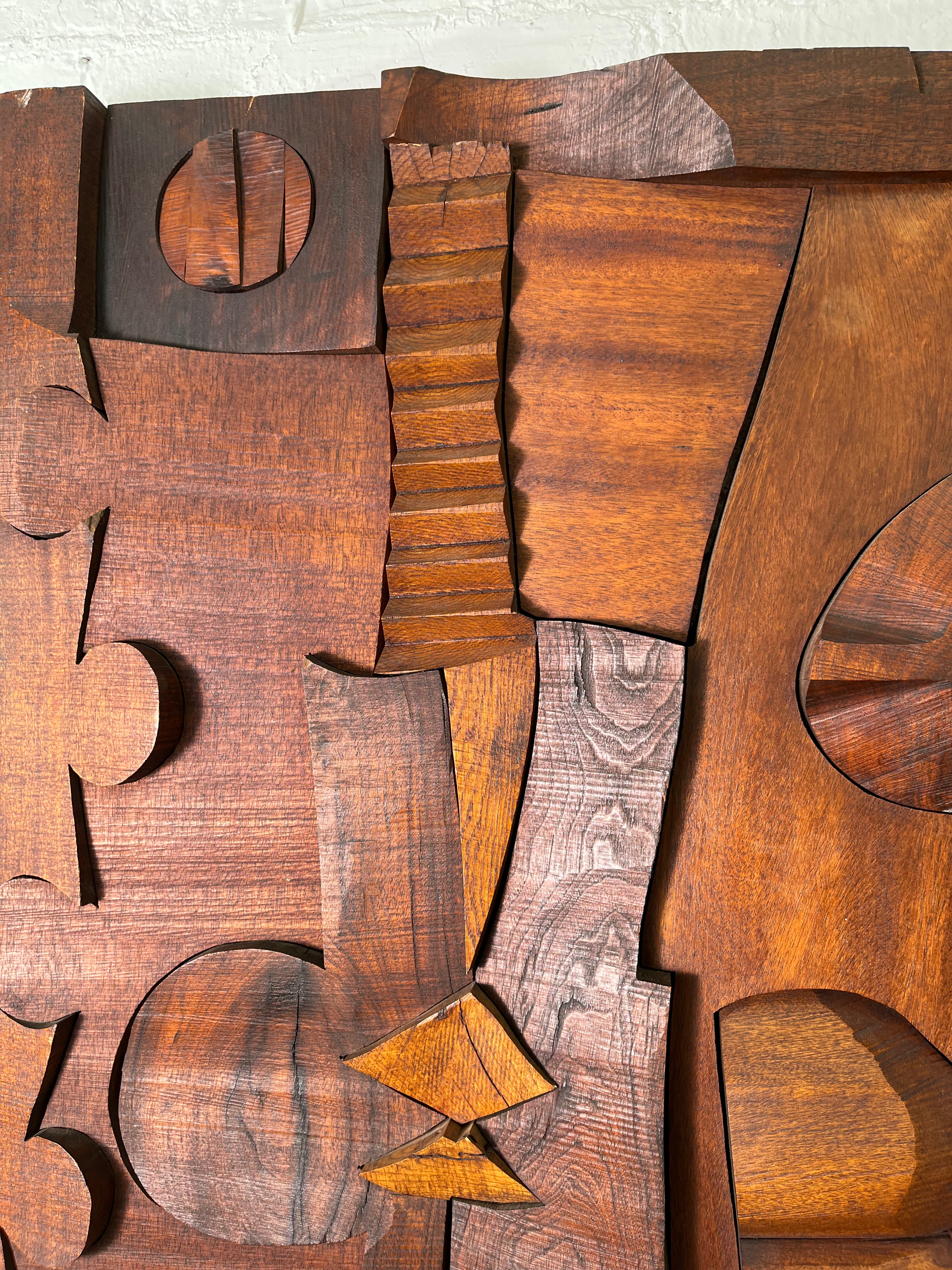 "Hugh Townley" 1962 Wood Relief Wall Sculpture