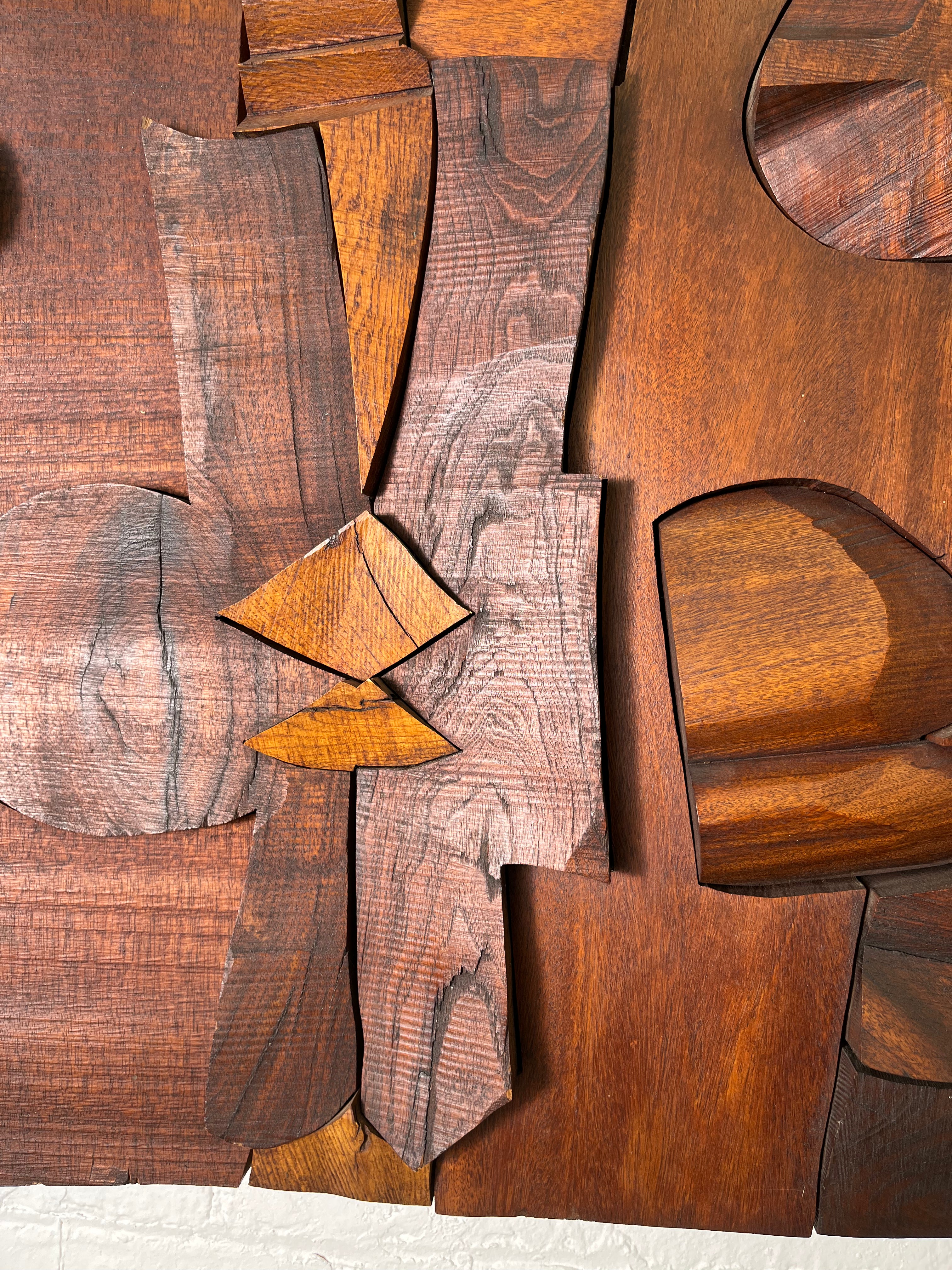 "Hugh Townley" 1962 Wood Relief Wall Sculpture